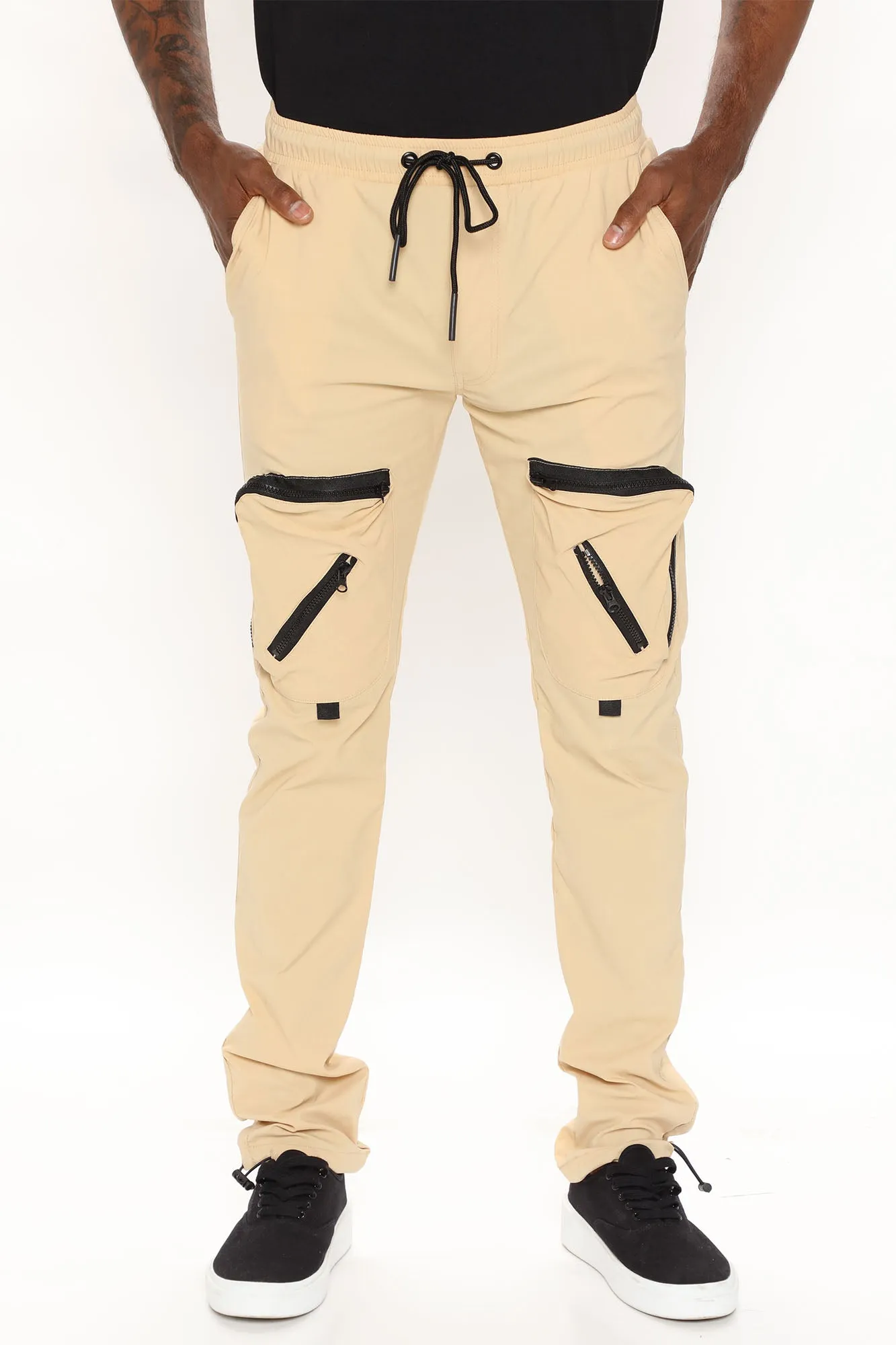 All Around Zipper Cargo Pants - Khaki