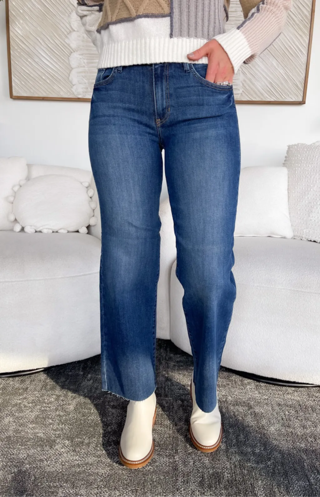 Amanda High Rise Slim Straight Just Black Denim Jeans