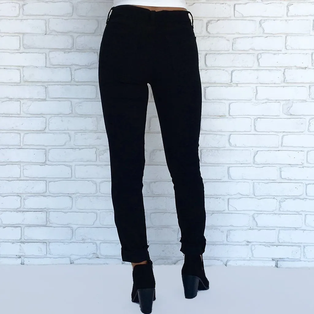 Annabelle High Waist Black Denim Skinny Pants