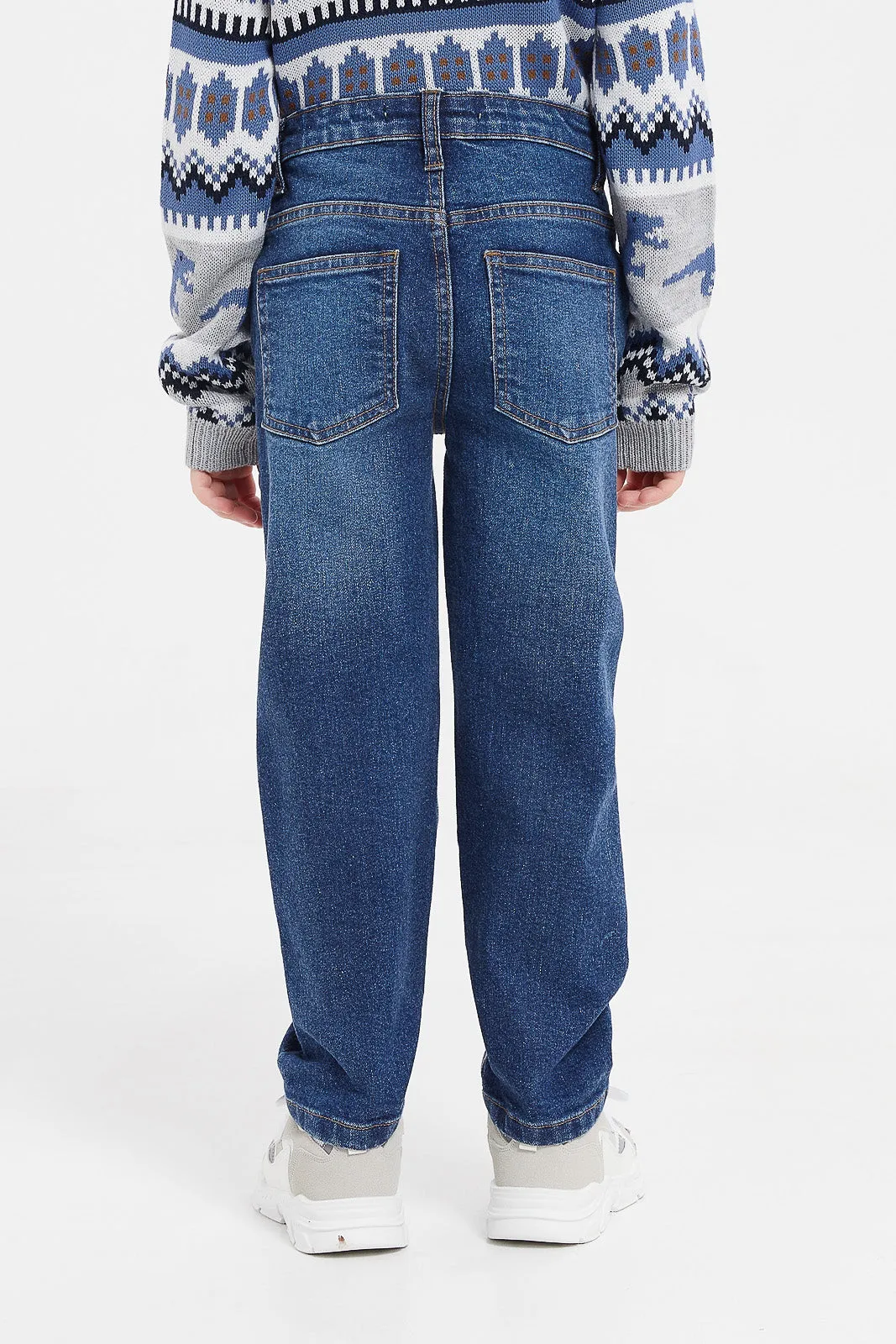 Boys Navy Straight Fit Jeans