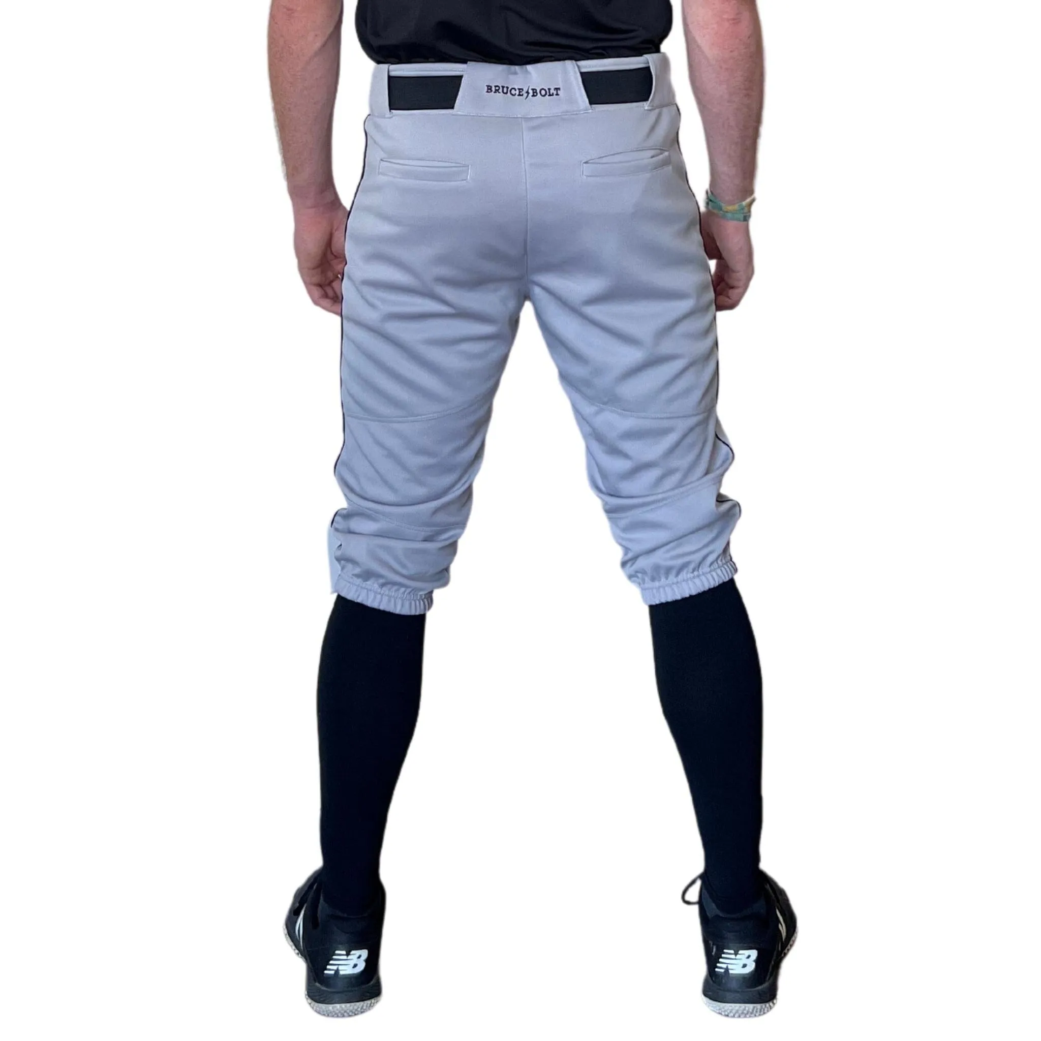 BRUCE BOLT Premium Pro Baseball Knicker - GREY w/ Black