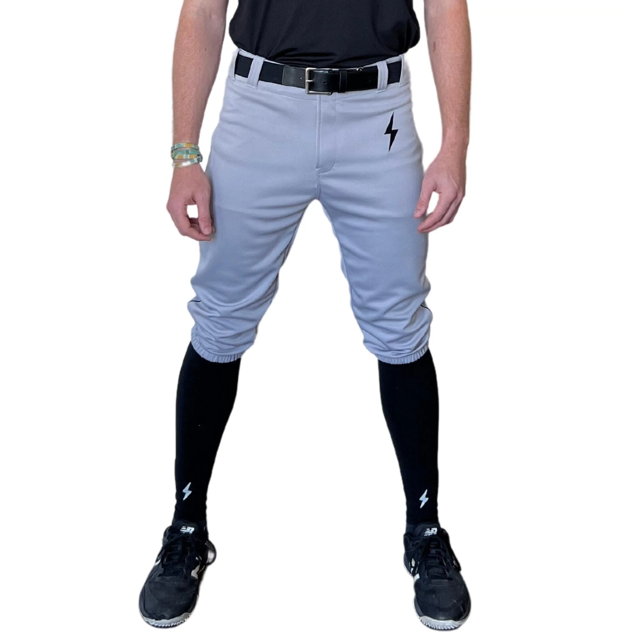 BRUCE BOLT Premium Pro Baseball Knicker - GREY w/ Black