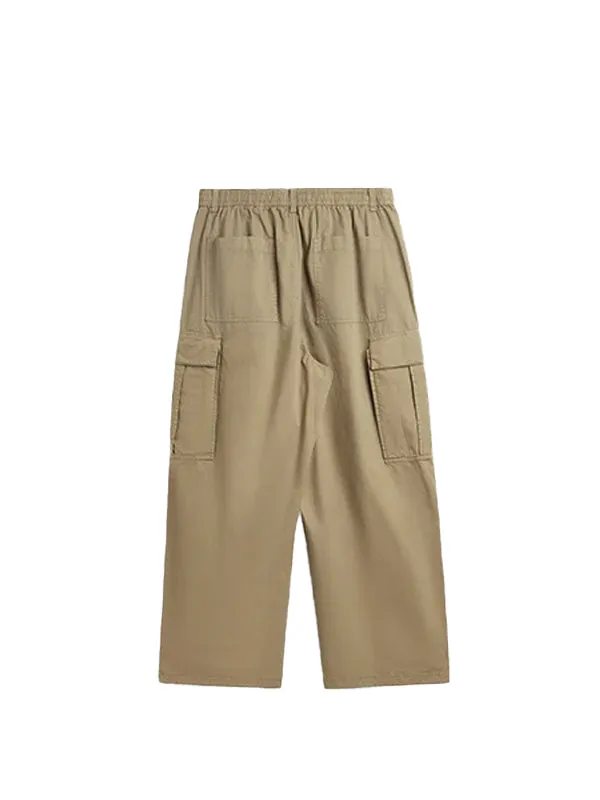 Cargo Pants with Knotted Deco Ring in Khaki  Color