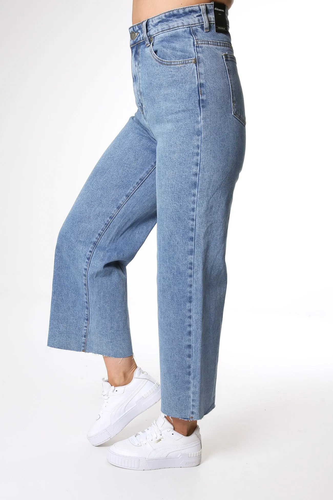 Charlie High Rise Wide Leg Jean Heritage Denim