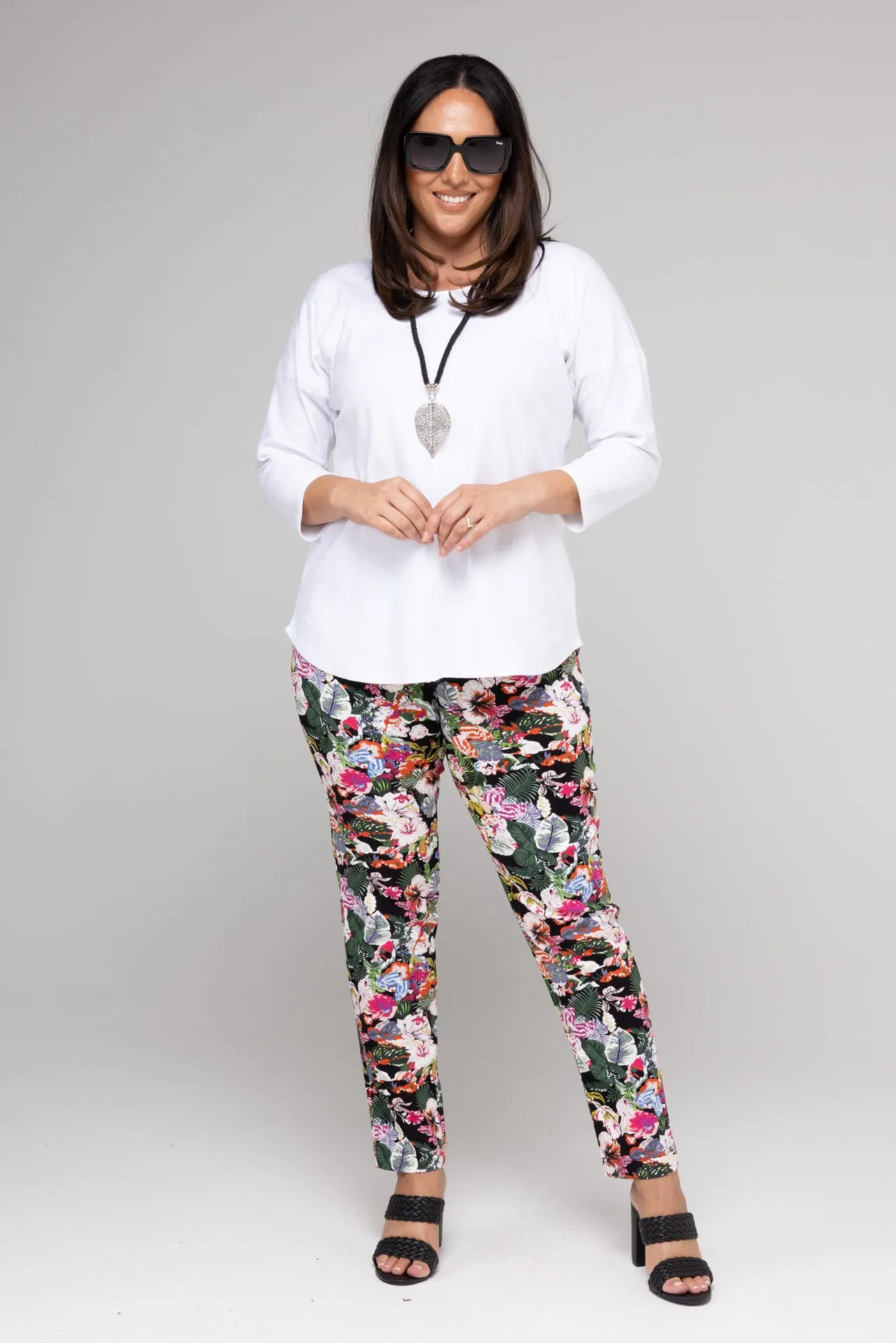 Chelsea Print Stretch Rayon/Nylon Full Length Pants