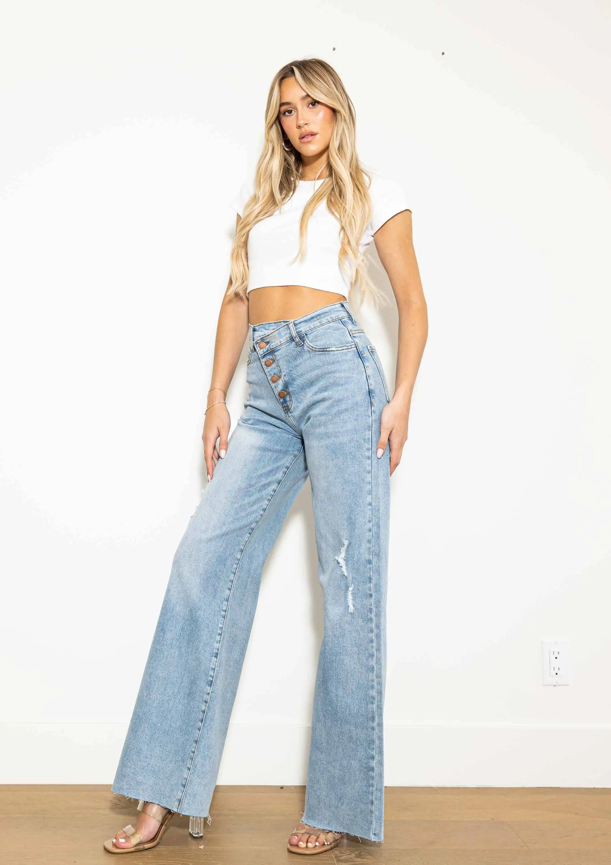 Coco Wide Leg Light Stone Jeans