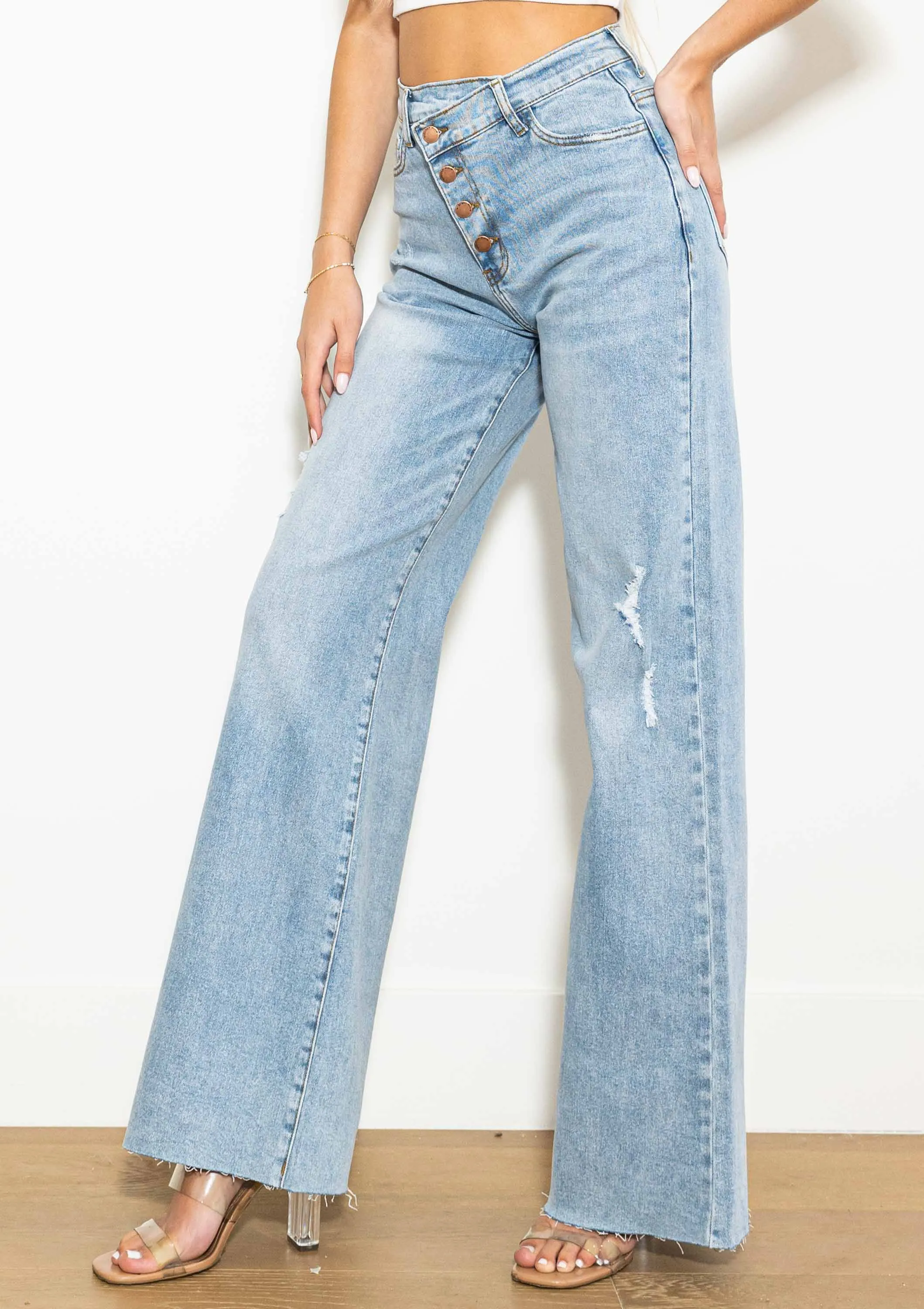 Coco Wide Leg Light Stone Jeans