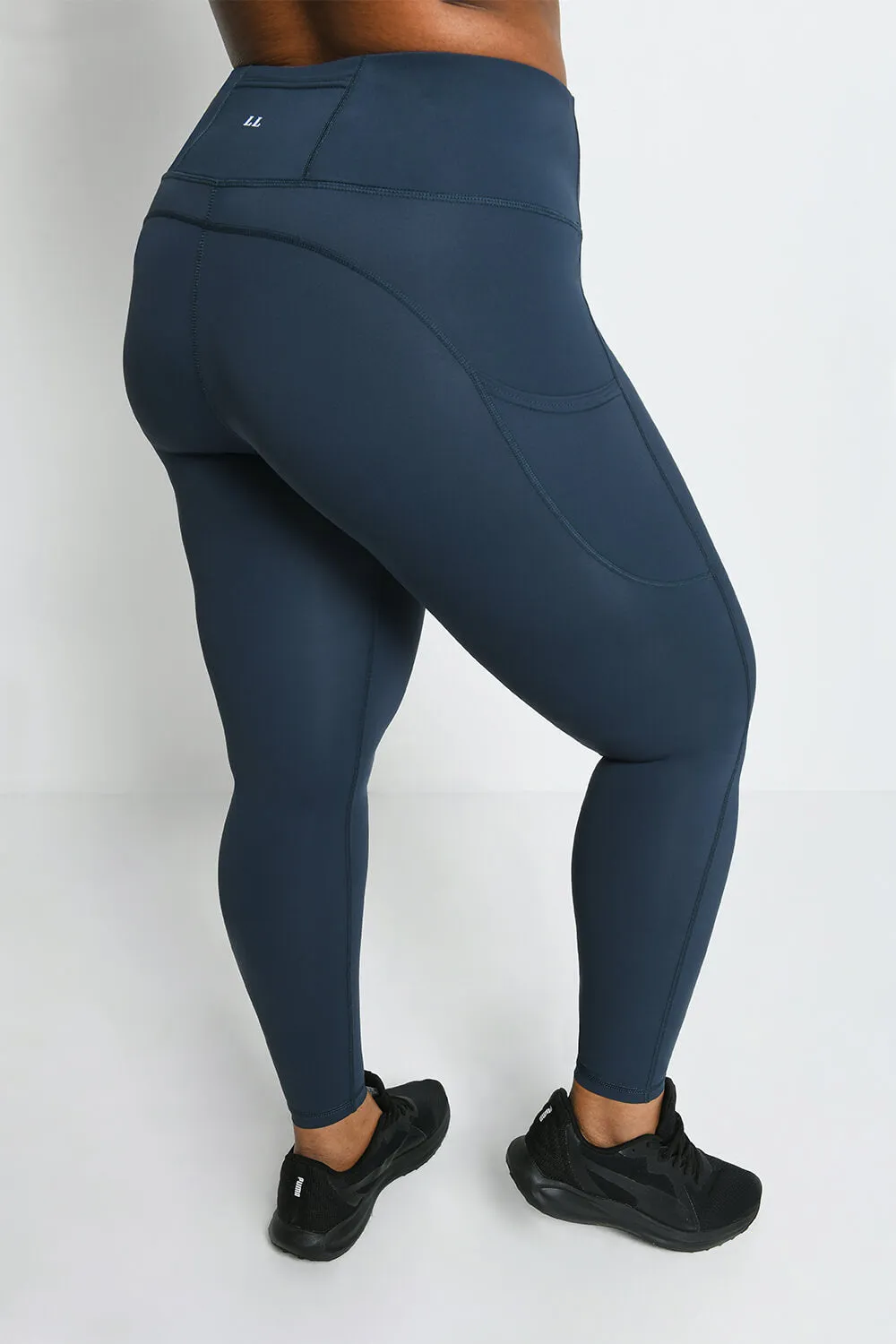 Curve Energise High Waisted Gym Leggings - Thunder Blue