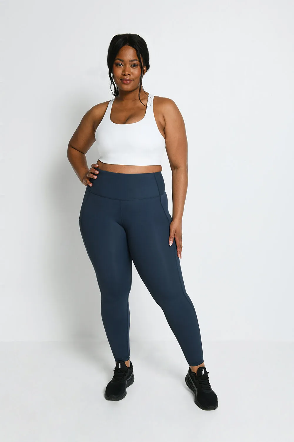 Curve Energise High Waisted Gym Leggings - Thunder Blue