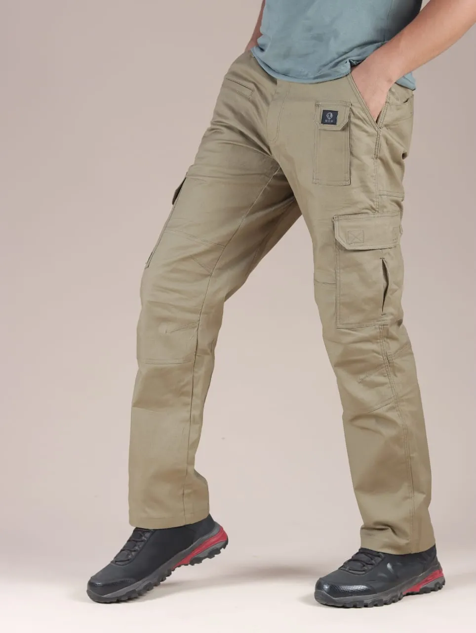 Durable and stylish cotton with multiple pockets Cargo by walkoutwear.(KHAKI)