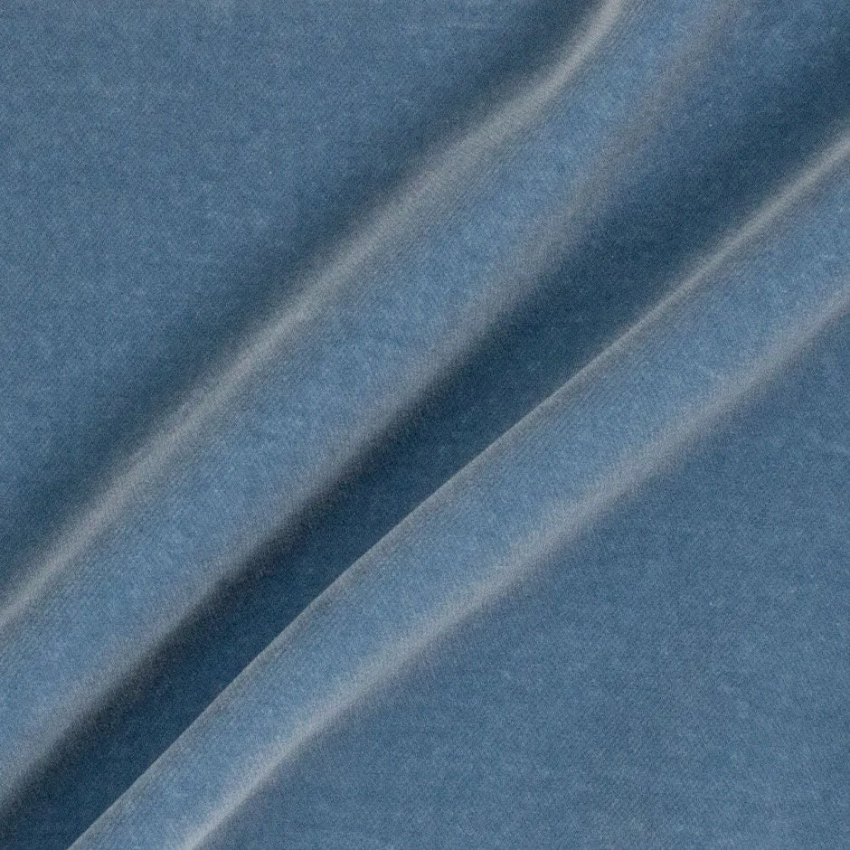 Dusty Blue Cotton Blend Velvet