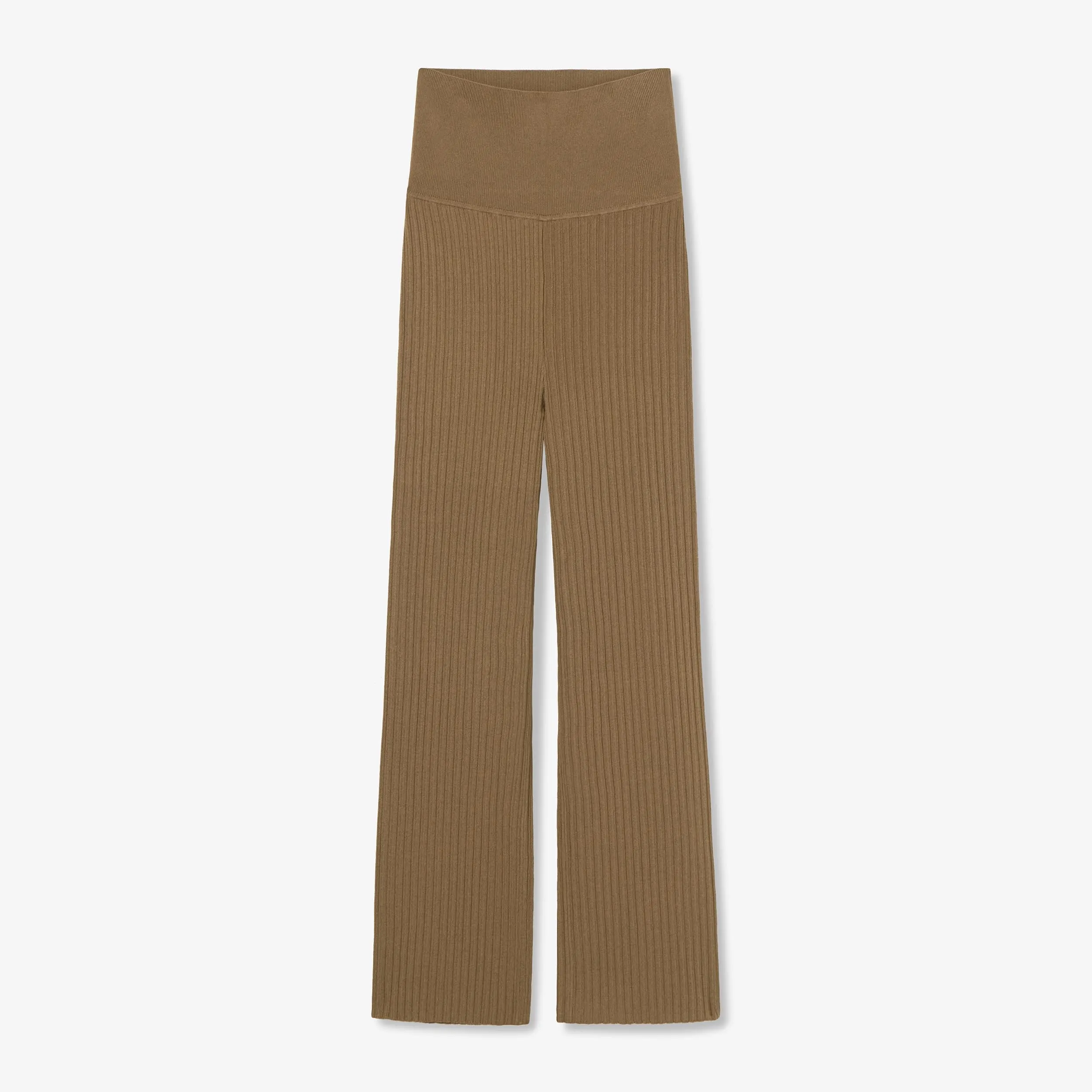 Finley Stretch Pant - Ribbed Jardigan Knit :: Light Bronze