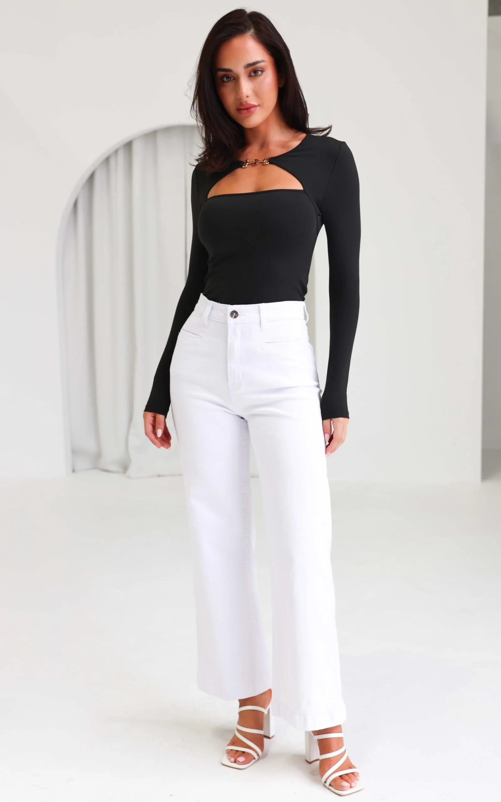 Fiolla Wide Leg Jeans - White