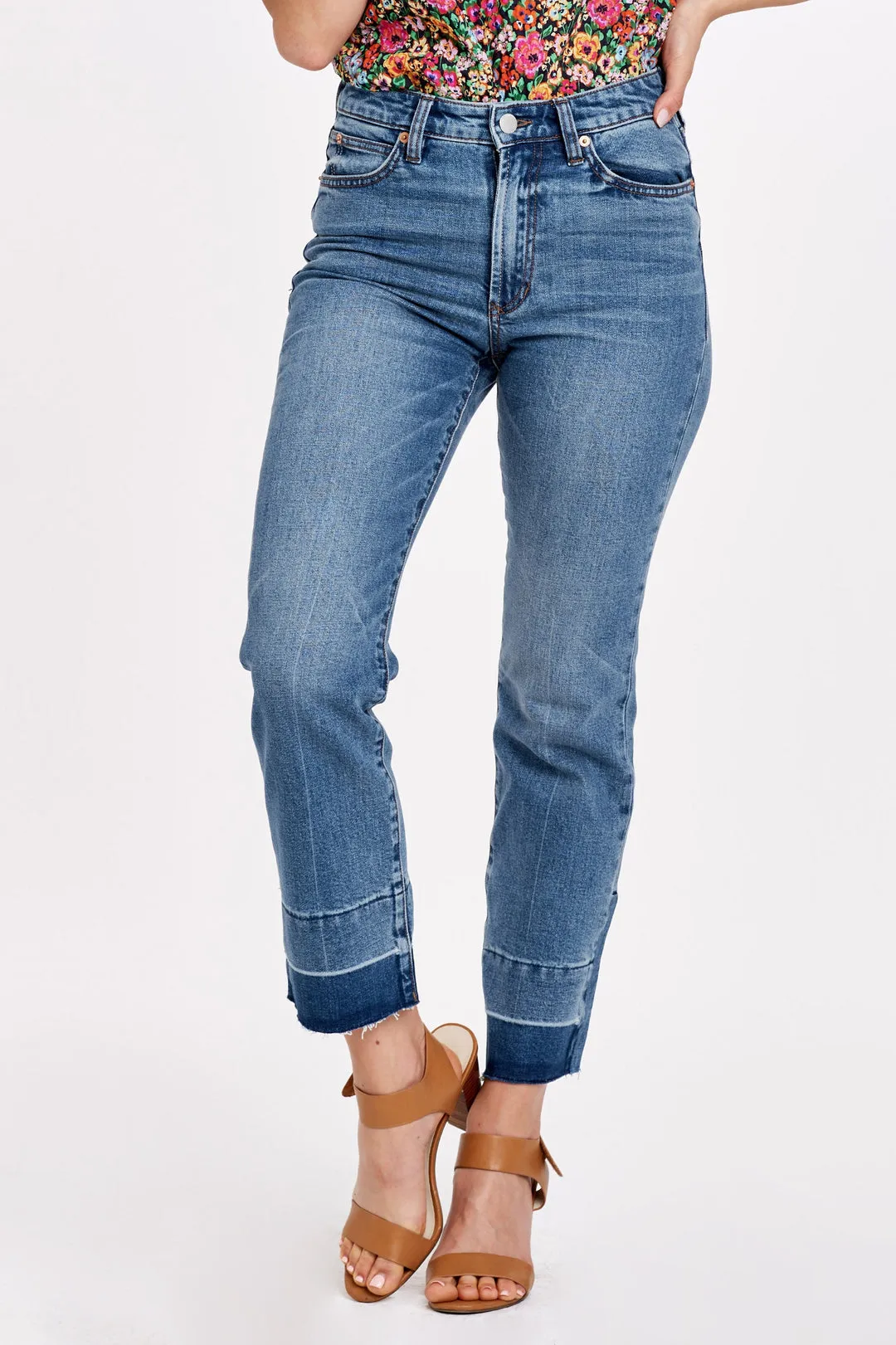 Frankie Super High Rise Cropped Straight Jean- Frimfield