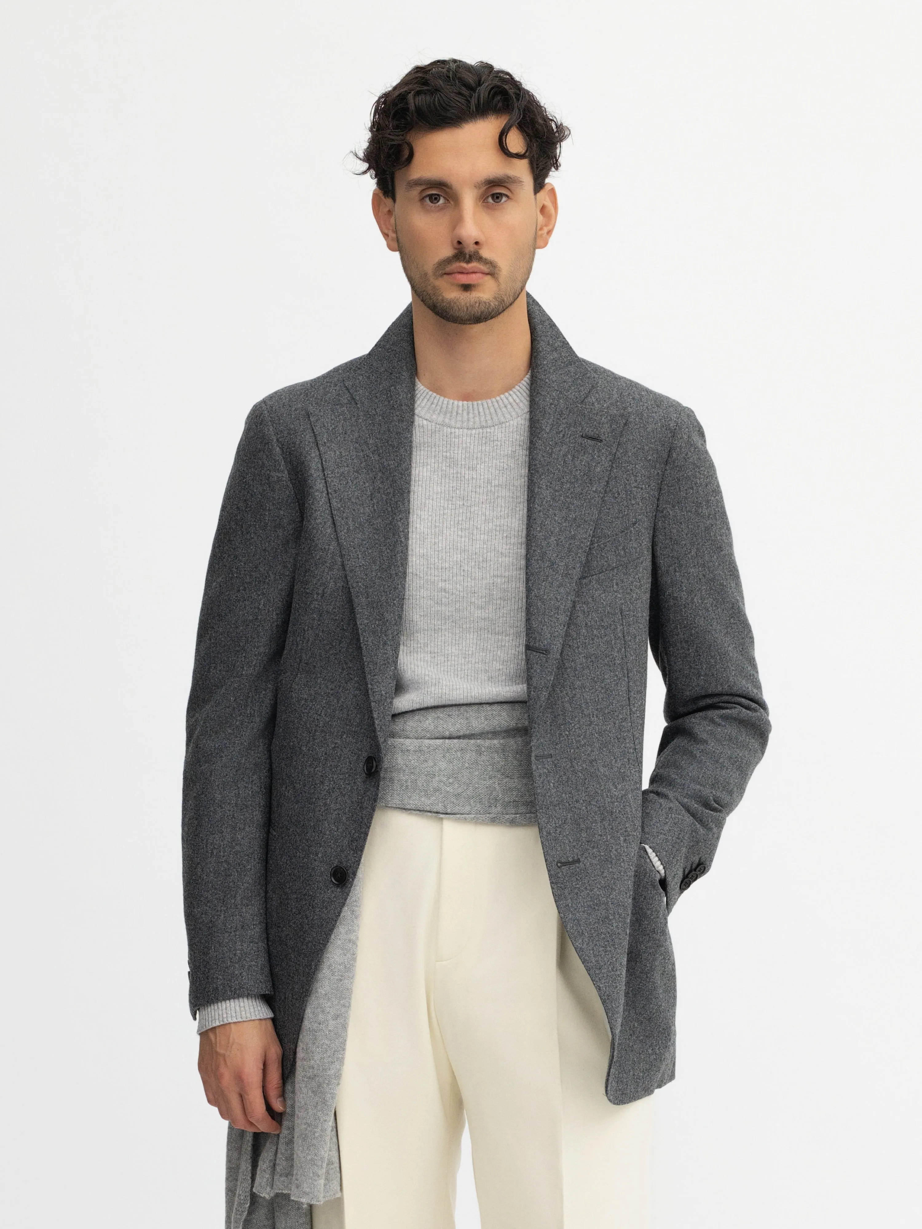 Grey Flannel Wool Jacket (SB)