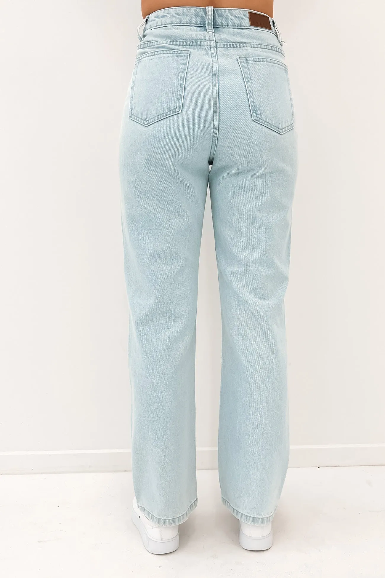 High Wide Straight Leg Jean Aspen Blue