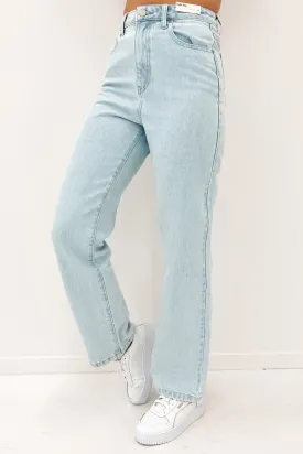 High Wide Straight Leg Jean Aspen Blue