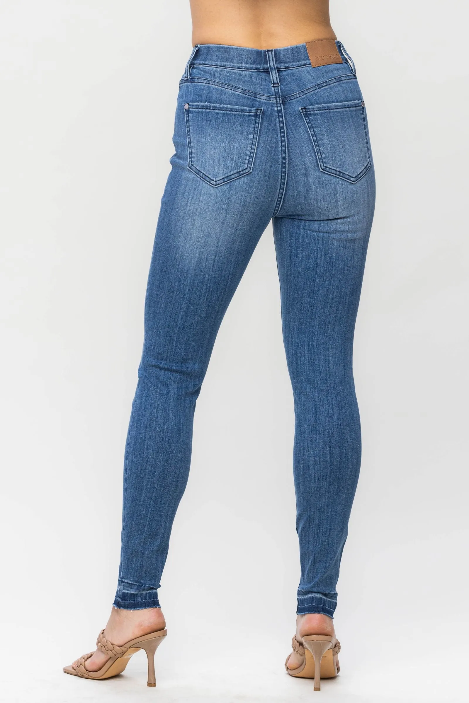 Judy Blue High Waist Release Hem Pull On Skinny Denim 88746