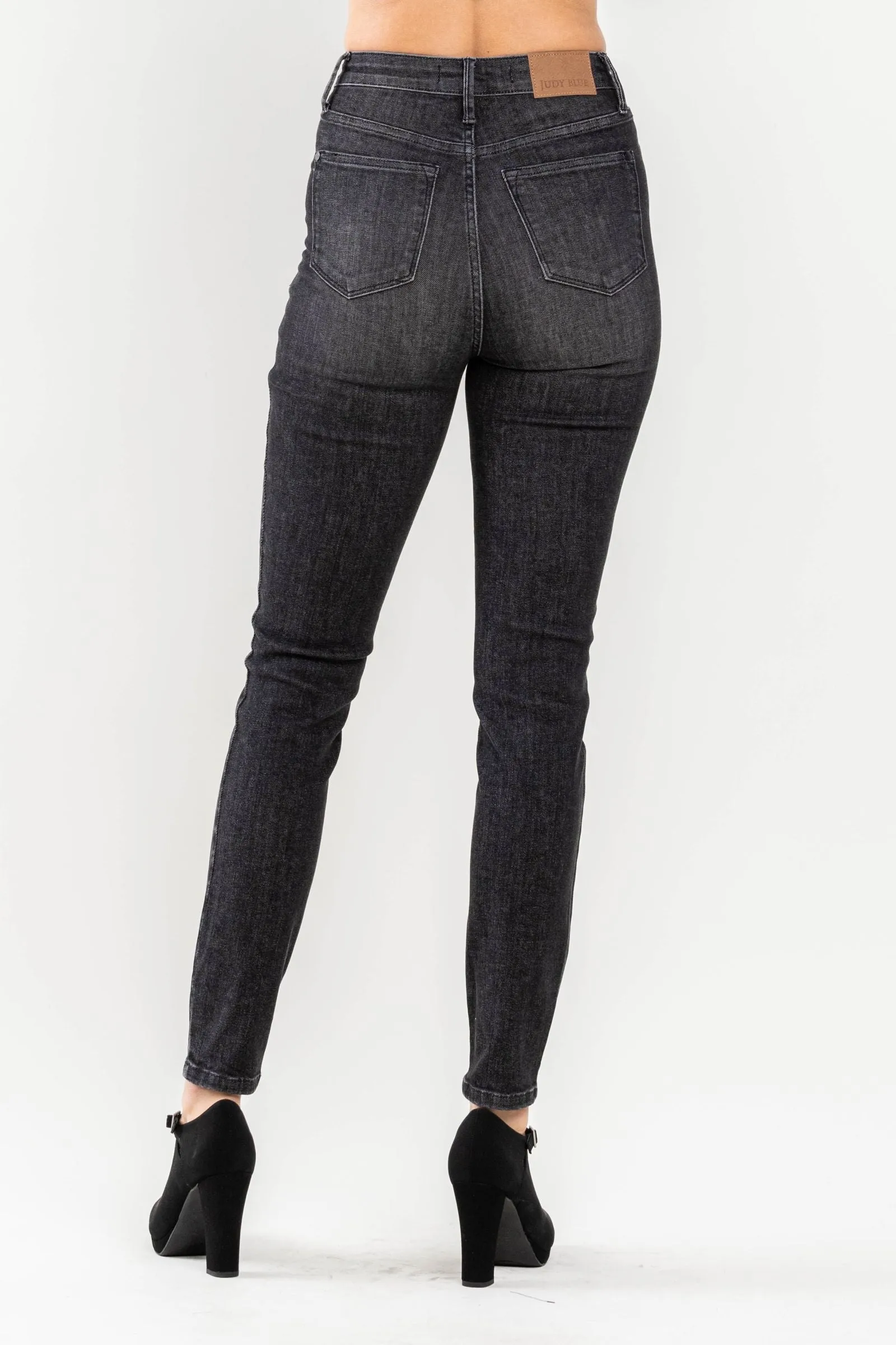 Judy Blue High Waist Tummy Control Black Wash Skinny Denim 88753