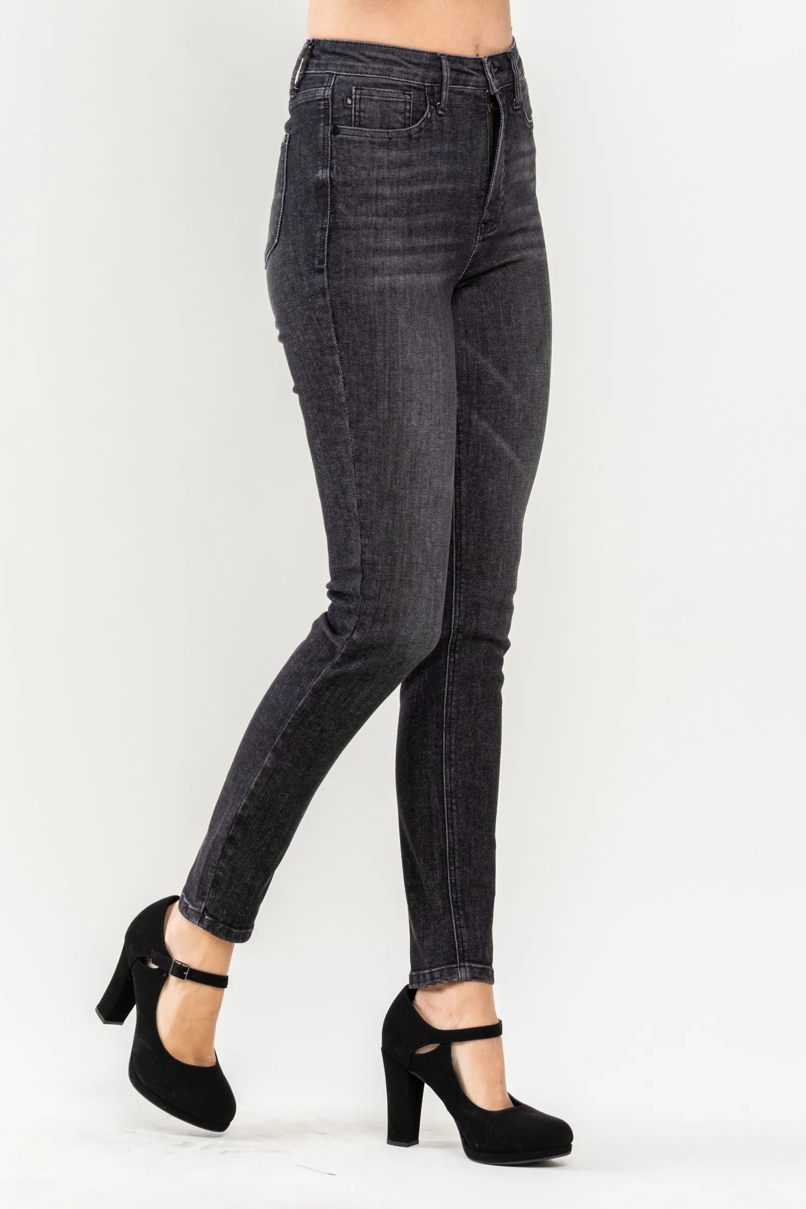 Judy Blue High Waist Tummy Control Black Wash Skinny Denim 88753