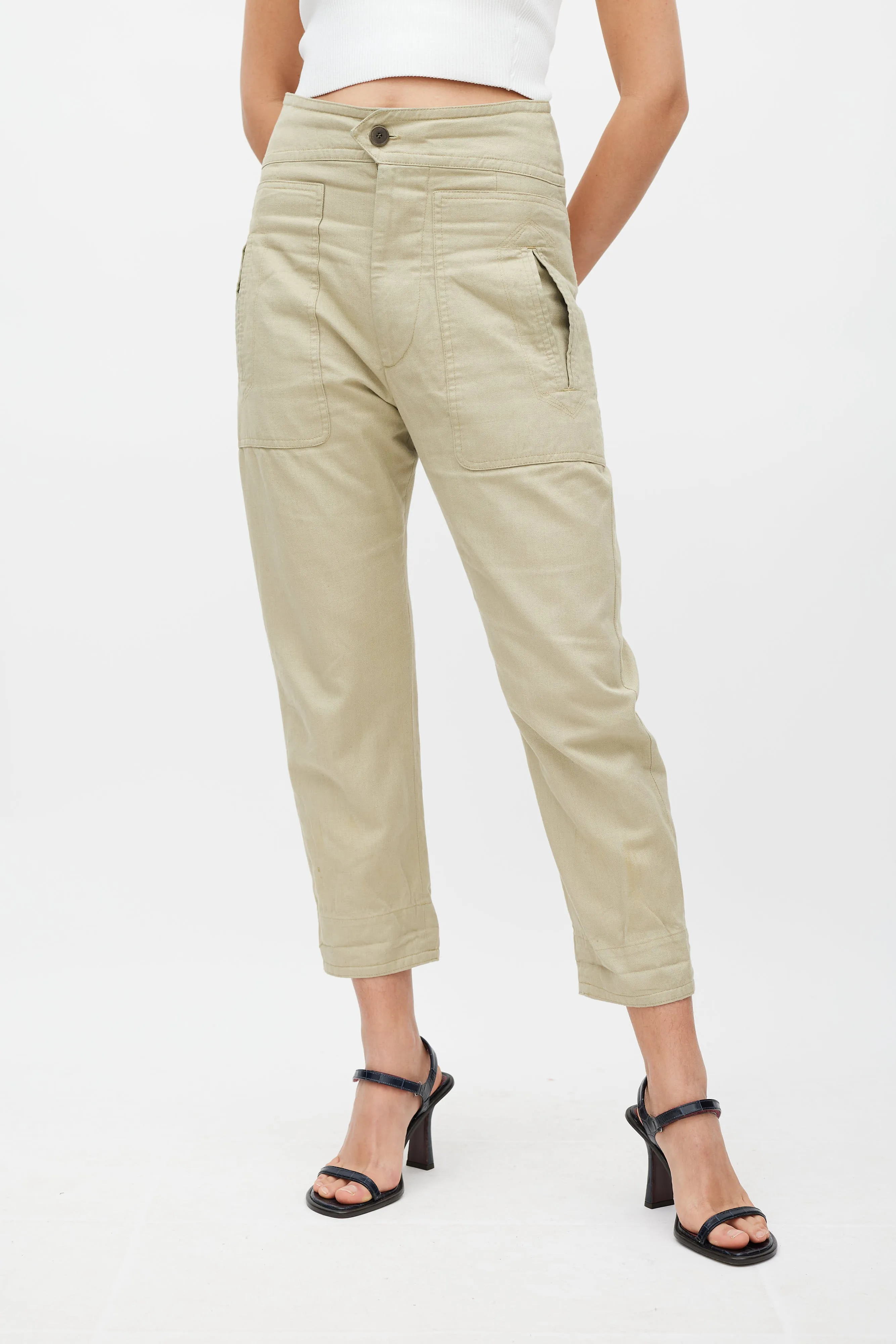 Khaki Green Raluni Cargo Pant