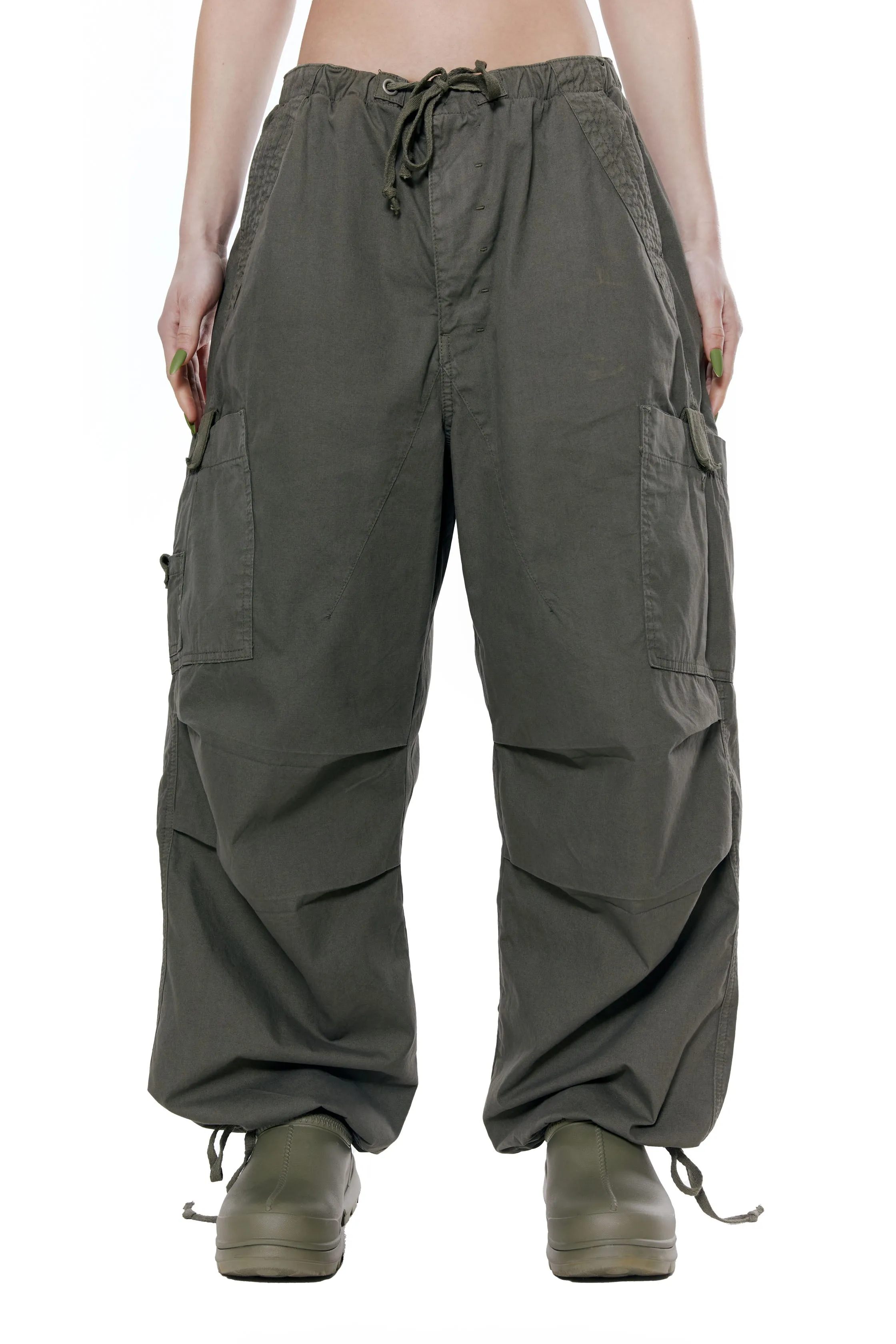 Khaki Parachute Cargo Pants