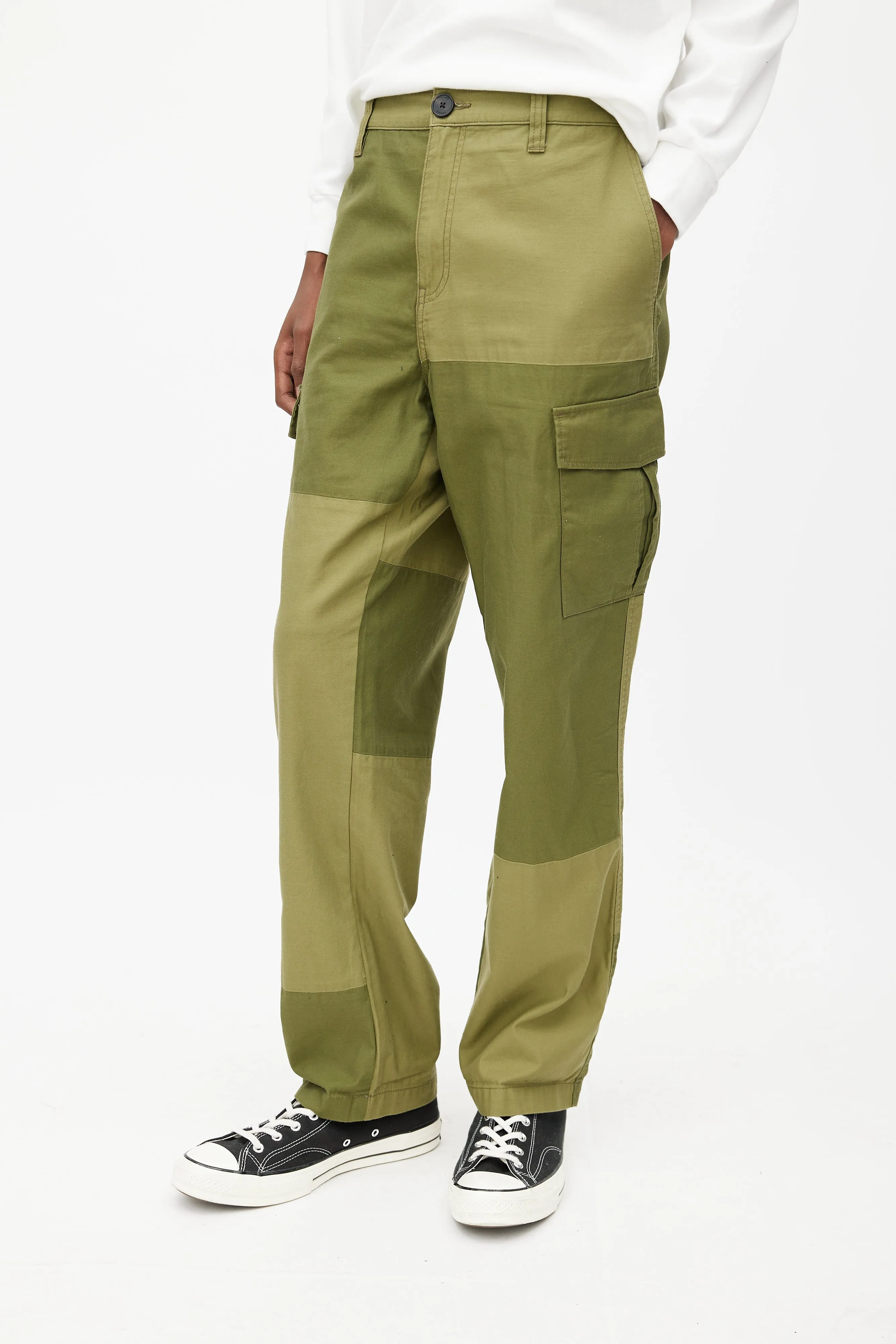 Khaki Two Tone Cargo Pant