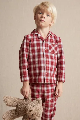 Kids red checked pyjamas