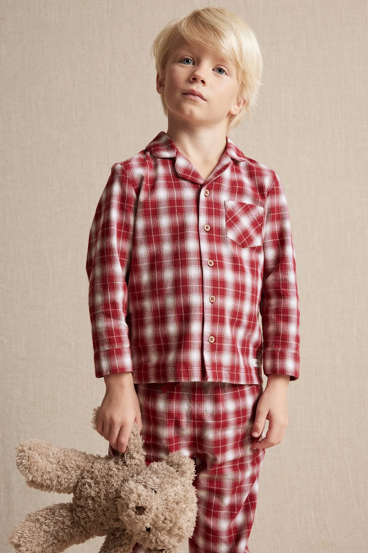 Kids red checked pyjamas