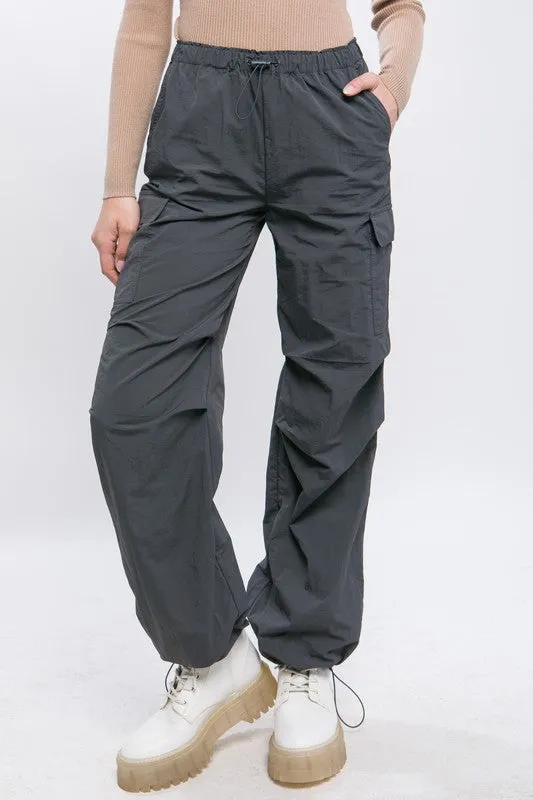 Loose Fit Parachute Cargo Pants