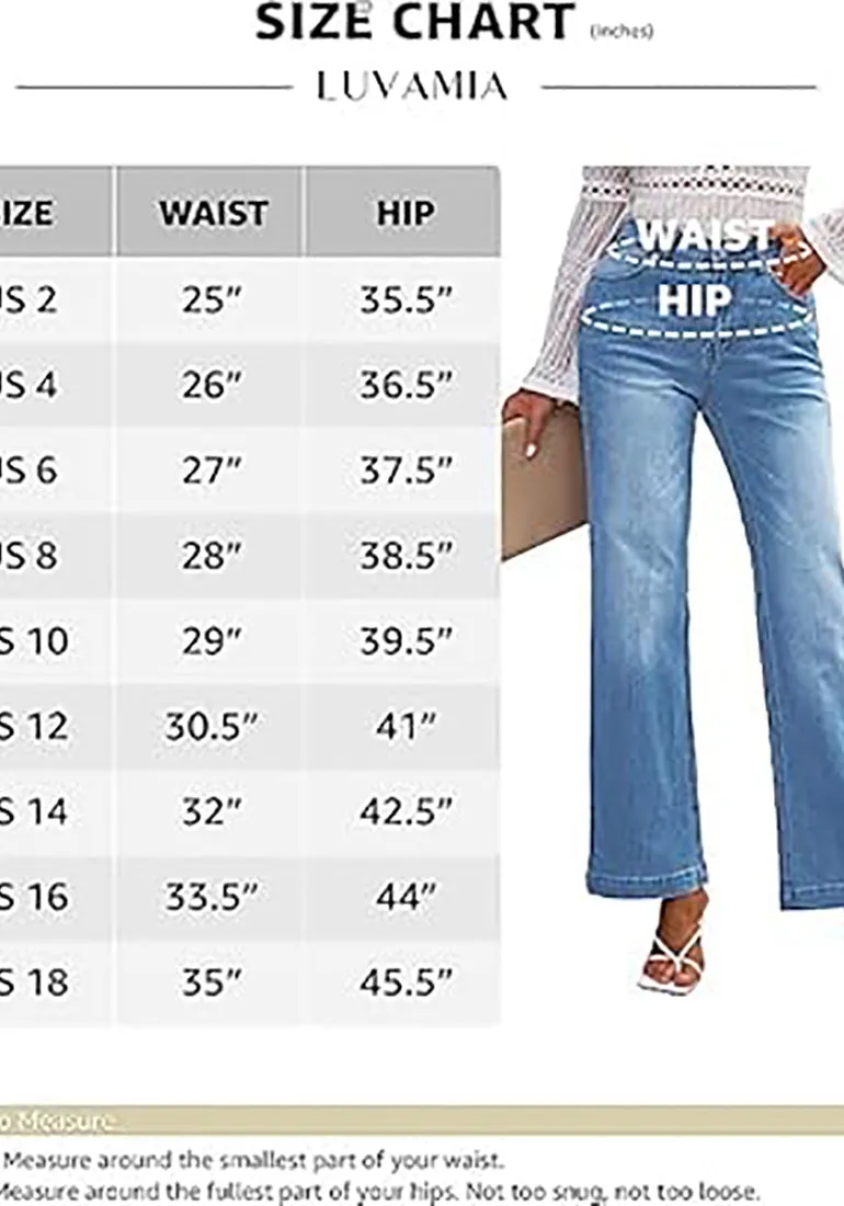 luvamia Wide Leg Jeans for Women High Waisted Baggy 90S Jeans Distressed Stretchy Denim Pants Trendy Stretch Jeans for Women Wide Leg Pants for Women Mom Jeans for Women