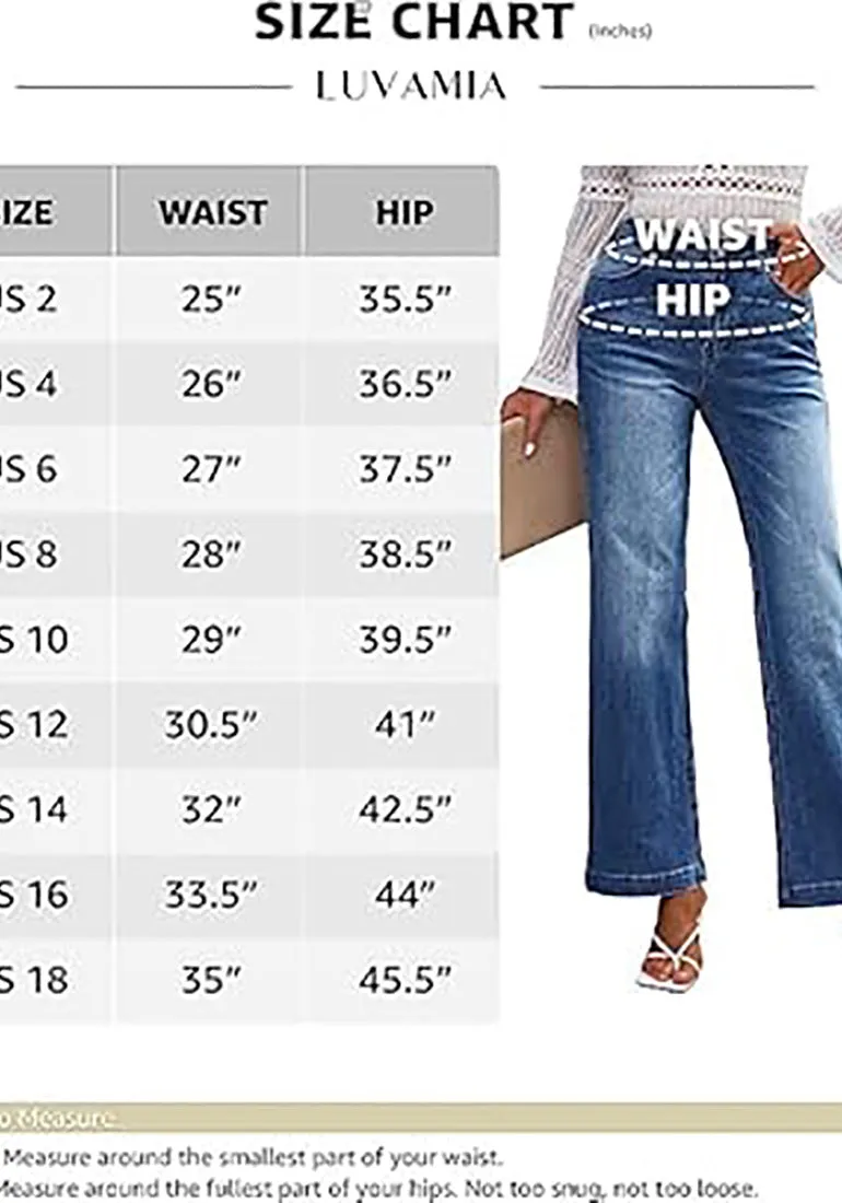 luvamia Wide Leg Jeans for Women High Waisted Baggy 90S Jeans Distressed Stretchy Denim Pants Trendy Stretch Jeans for Women Wide Leg Pants for Women Mom Jeans for Women