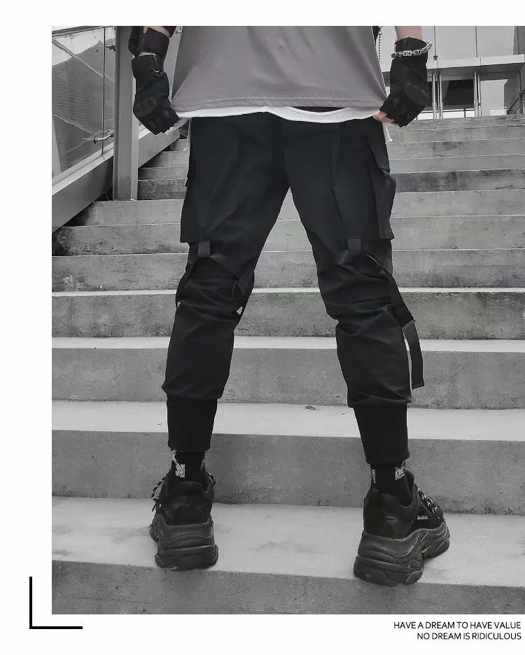 Men's black streetwear casual Pants