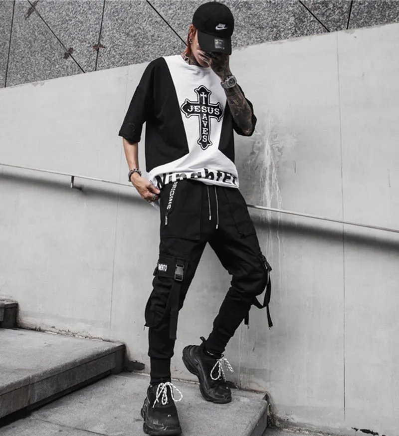 Men's black streetwear casual Pants