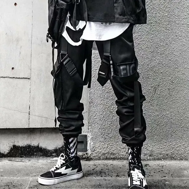 Men's black streetwear casual Pants