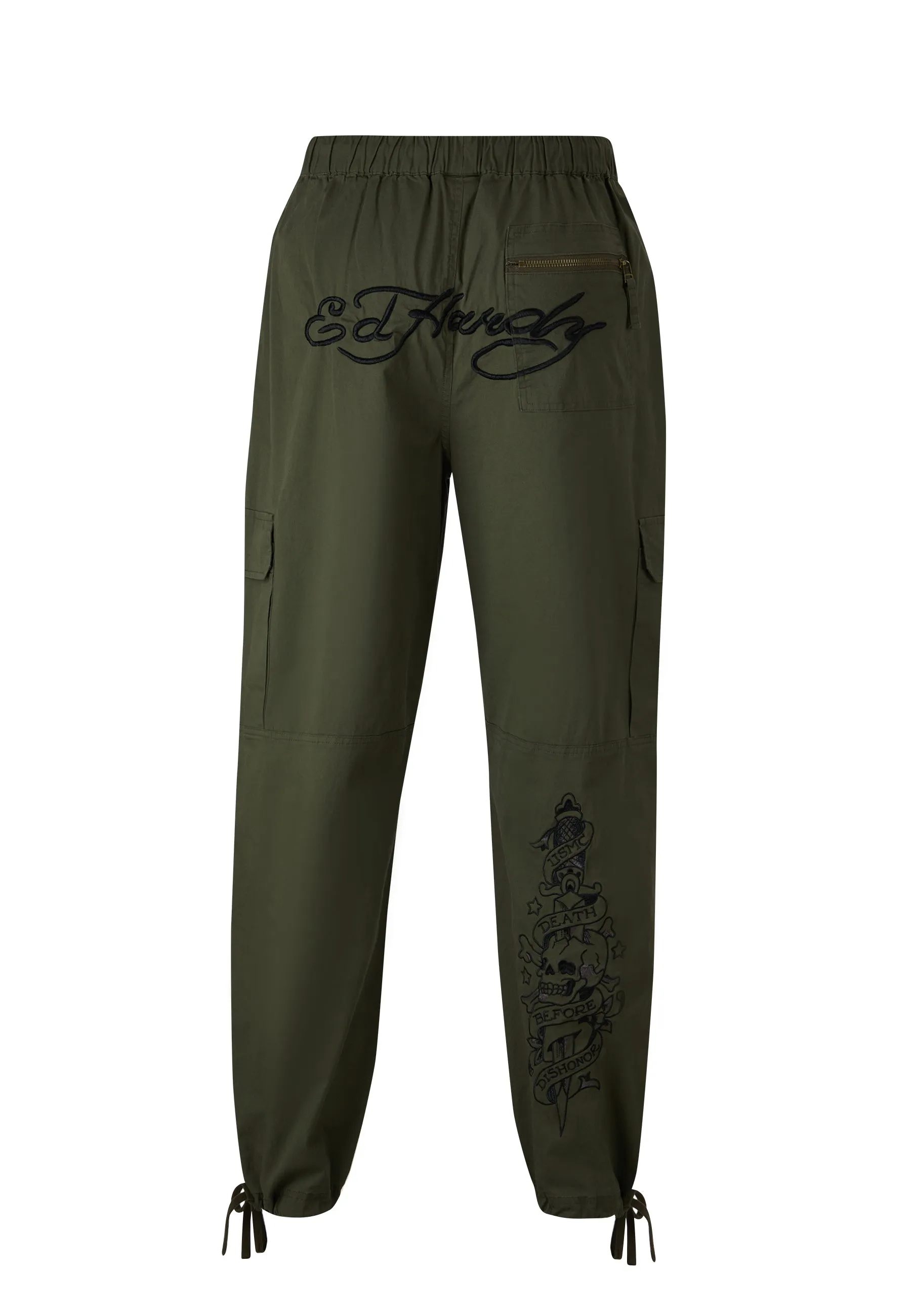 Mens D-B-D Tonal Woven Cargo Trousers - Green