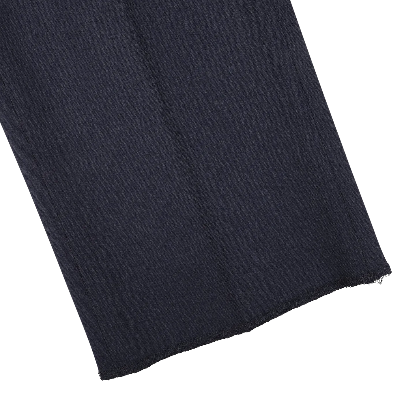 Navy Blue Wool Flannel Flat Front Trousers