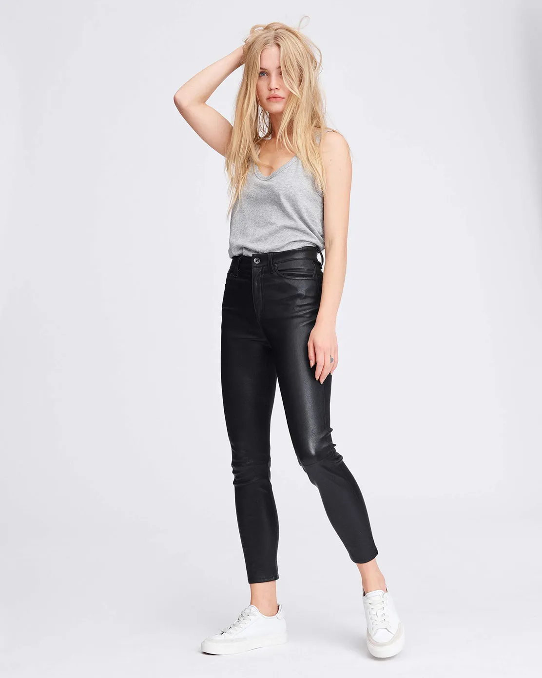 Nina High-Rise Ankle Skinny Leather Pants