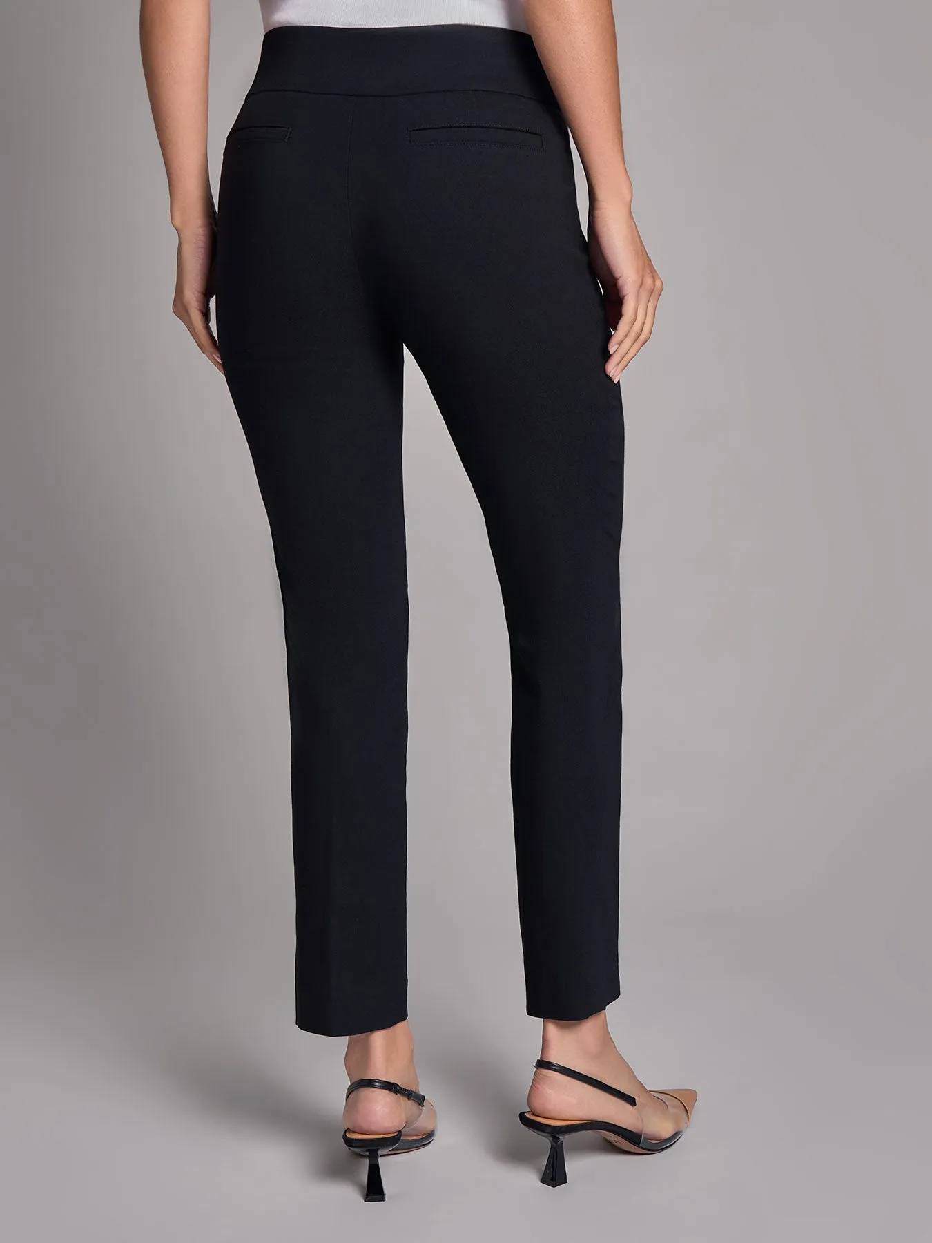 Petite Pull-On Straight Leg Pants, Stretch Twill