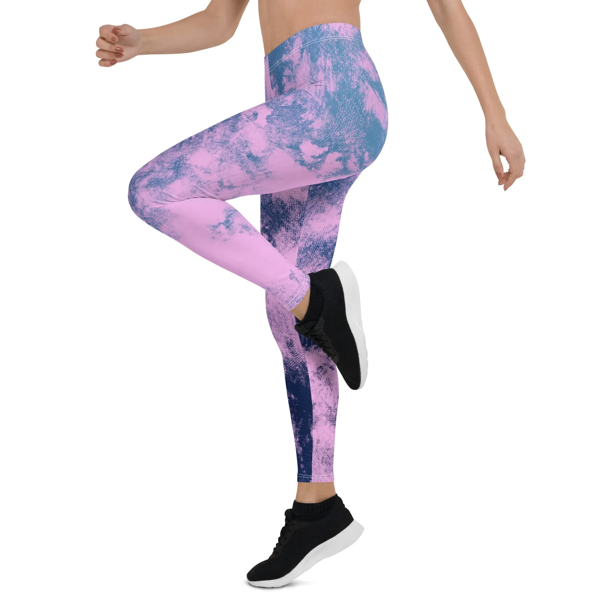 Pink & Blue Tie Dye Leggings