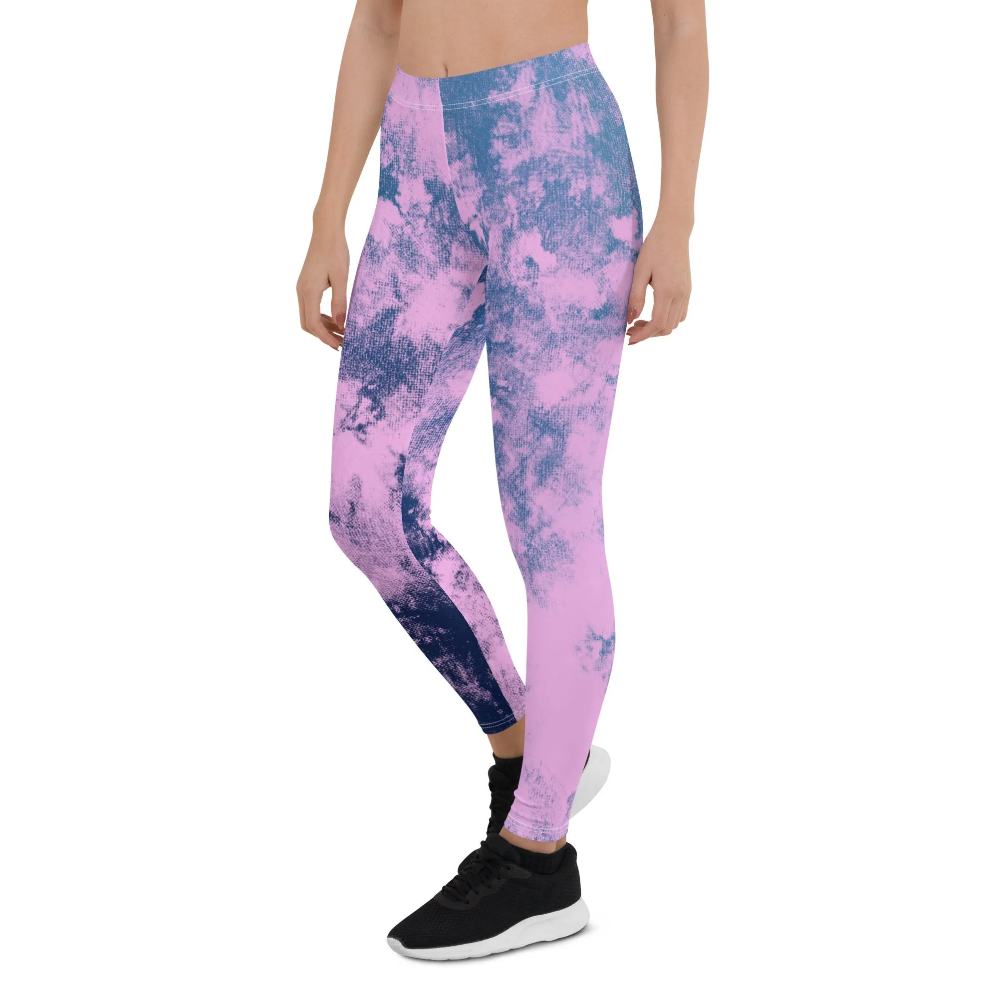 Pink & Blue Tie Dye Leggings