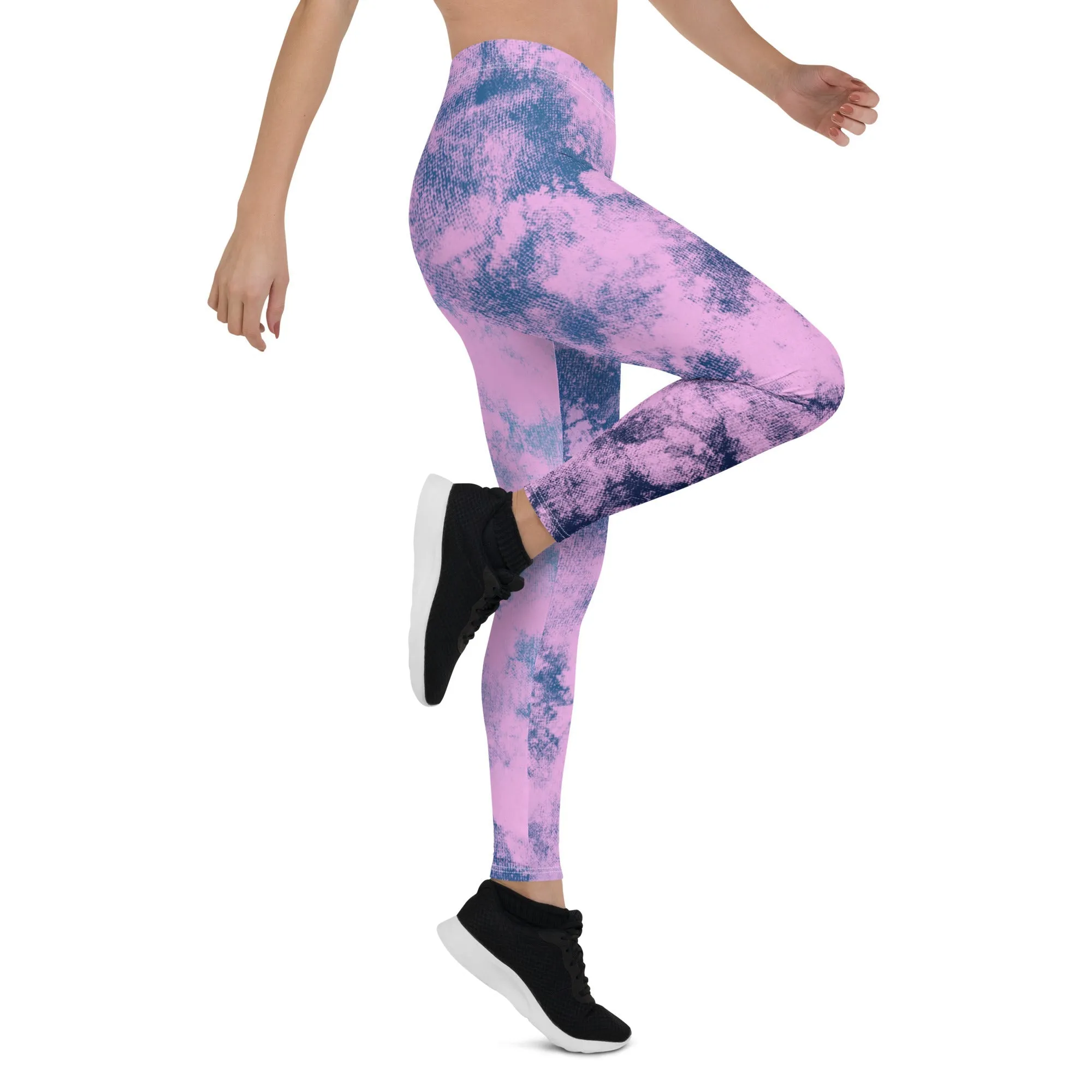 Pink & Blue Tie Dye Leggings