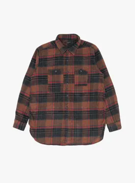 Plaid Flannel Work Shirt Orange & Red