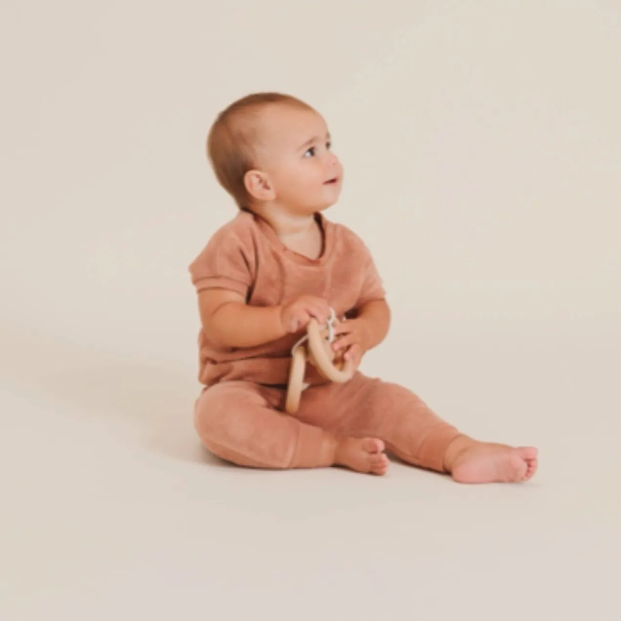 Quincy Mae Baby & Toddler Organic Terry Terracotta Color Top & Pants