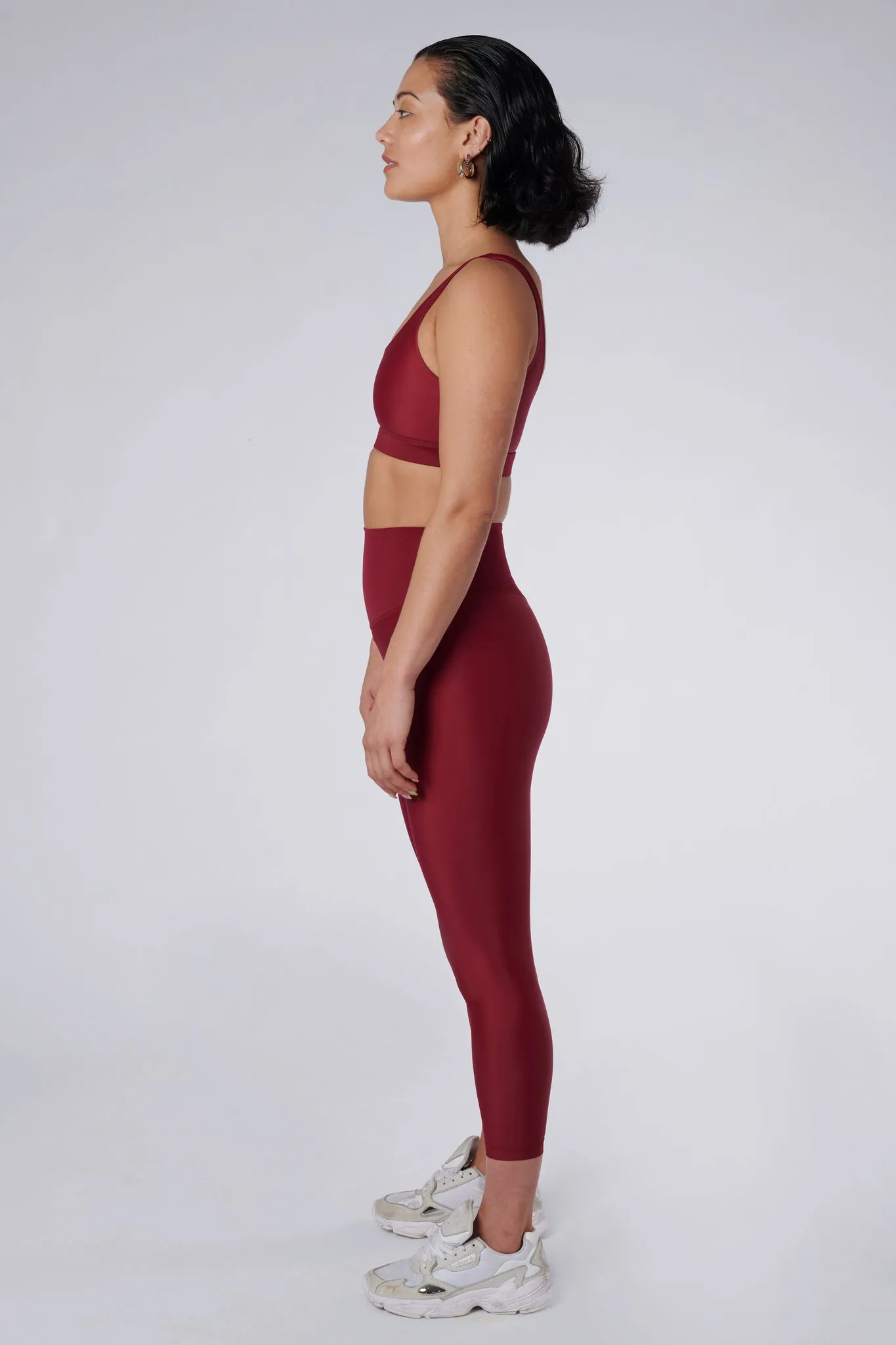 Sage High Waisted Leggings | Recycled Nylon | Wine