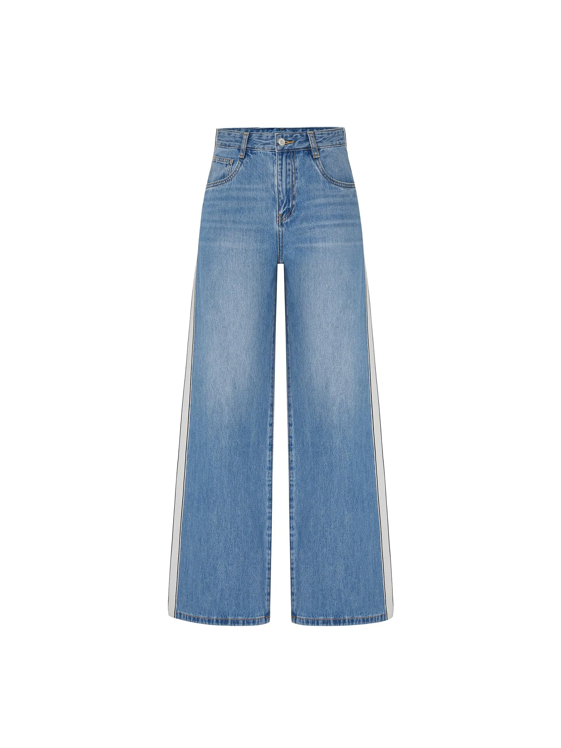 Straight Fit Panel Jeans