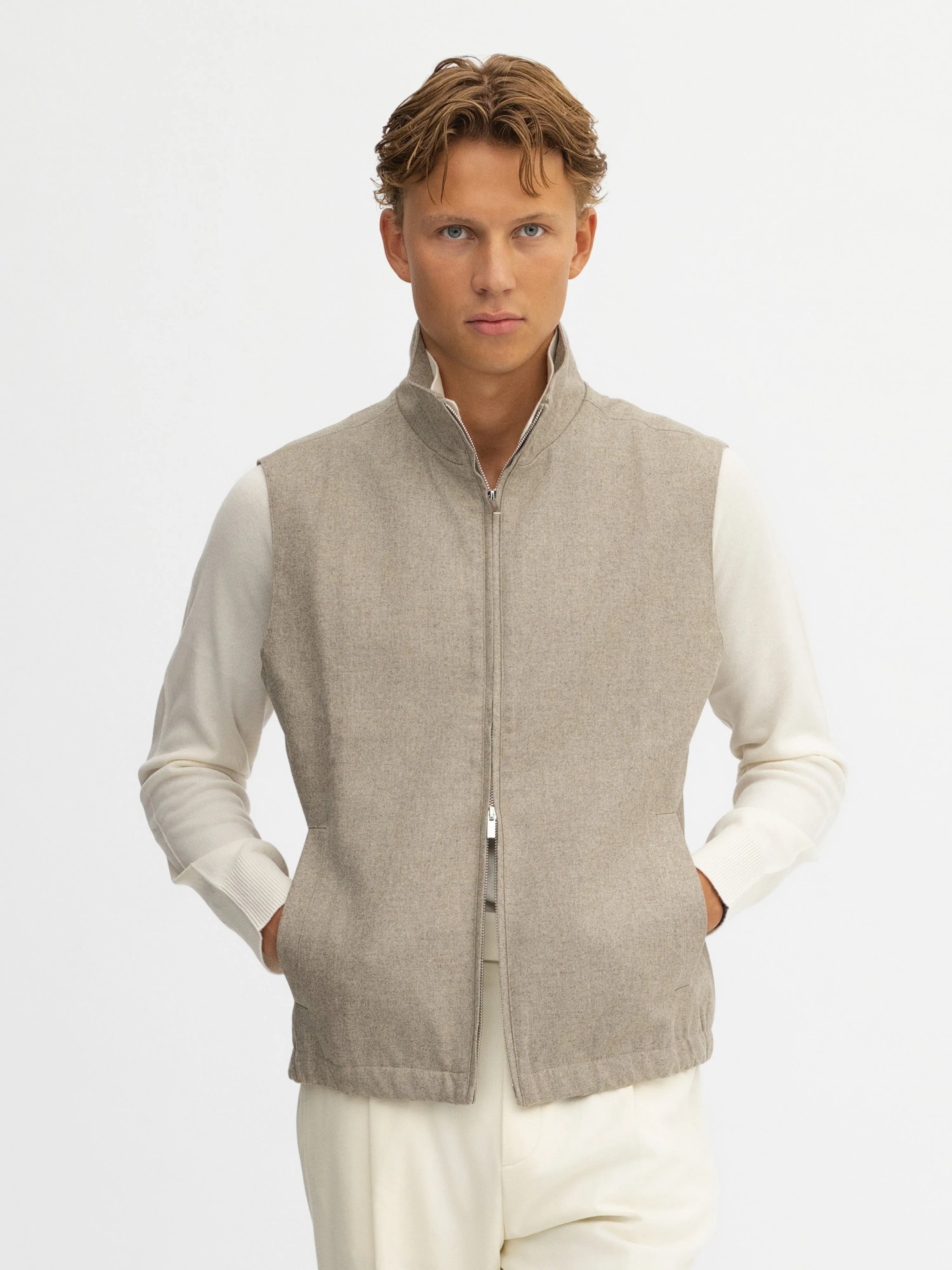 Taupe Flannel Vest