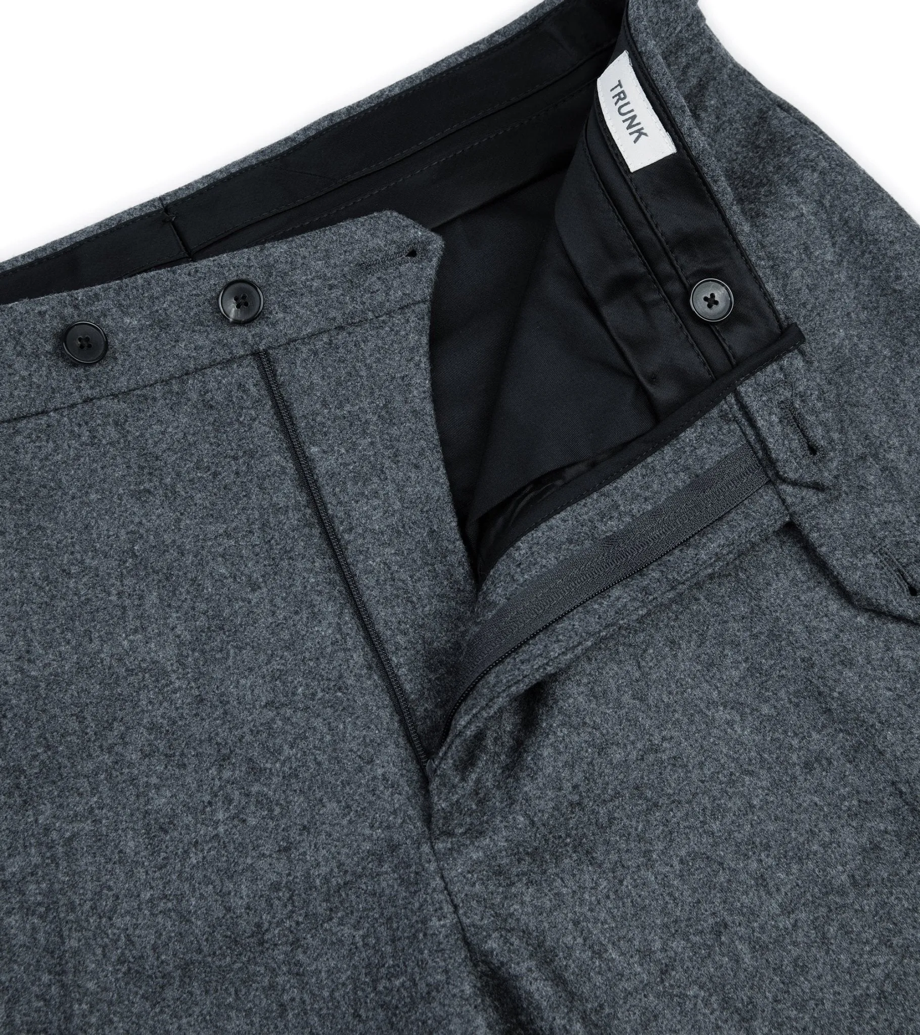 Trunk Wigmore Wool Flannel Suit Trousers: Charcoal