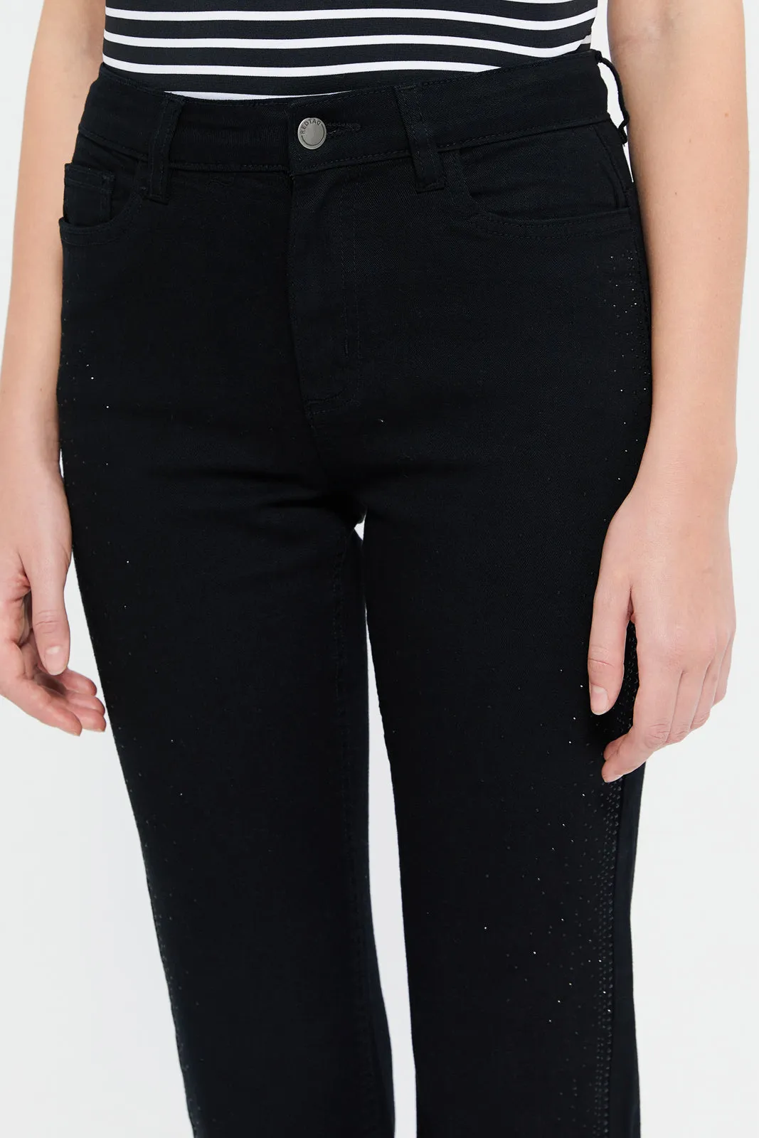 Women Black Straight Fit Jeans