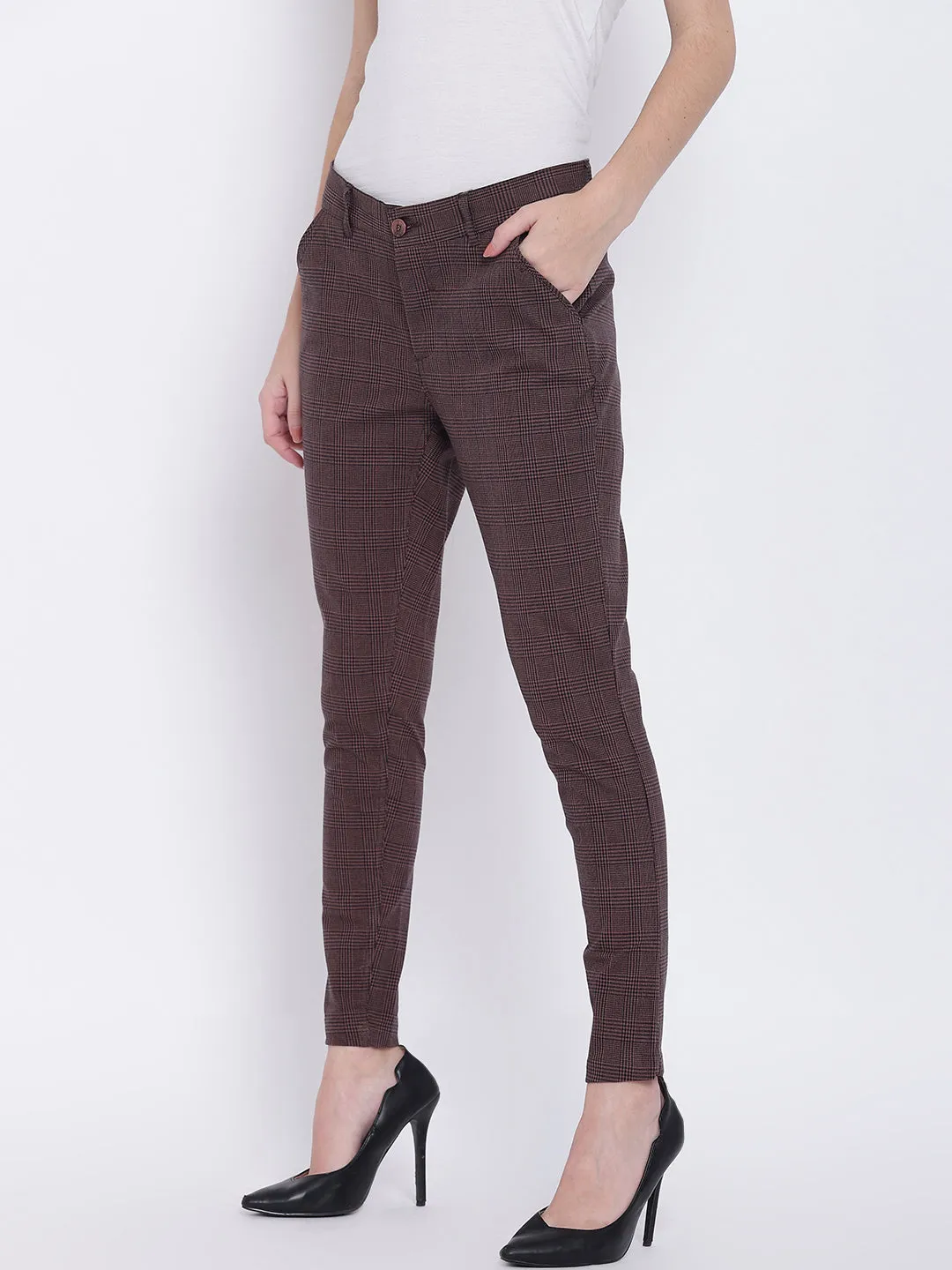 Women Coffee Brown Casual Trousers